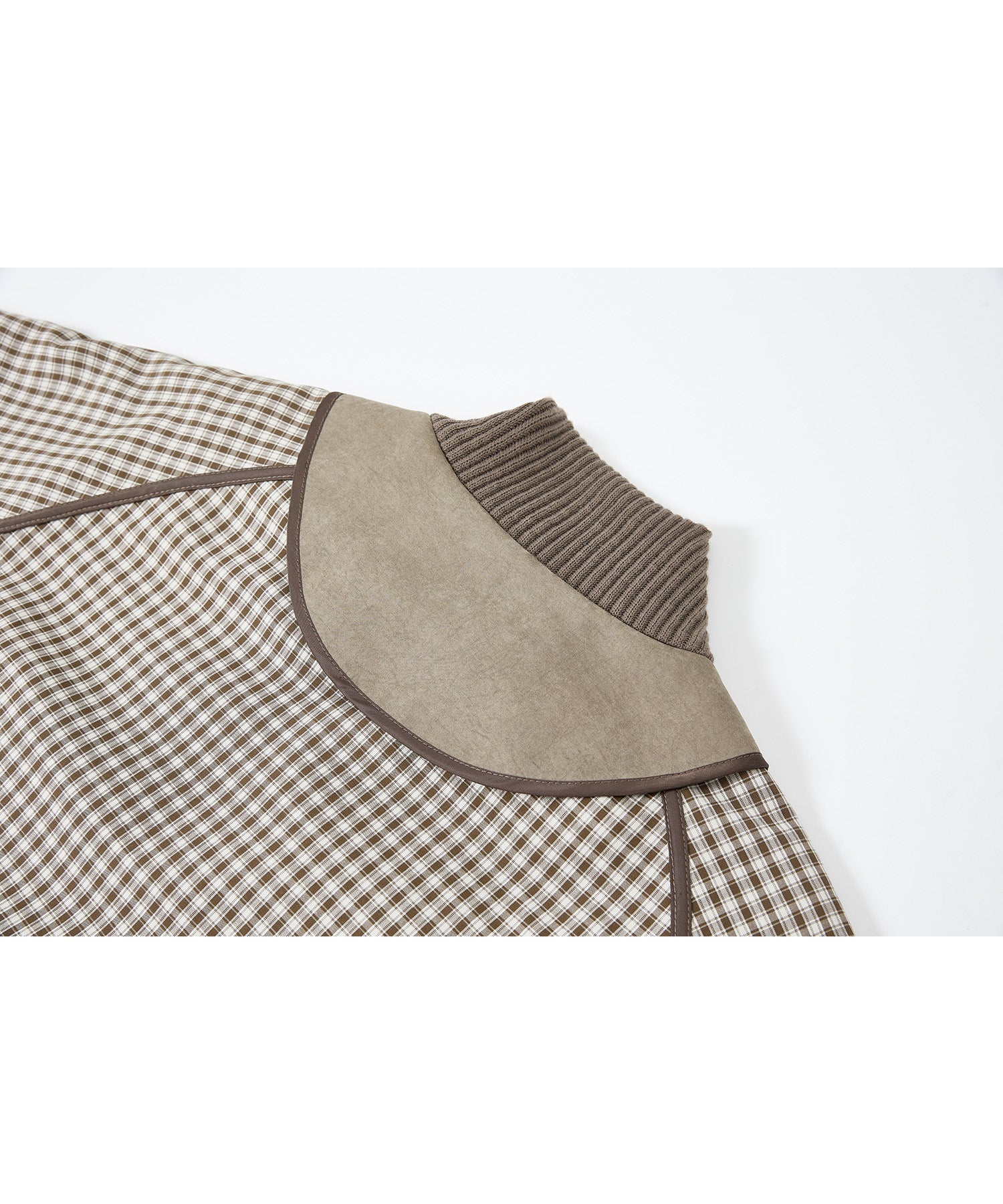 Reverse-Look Oversized Cropped Check Short Jacket
