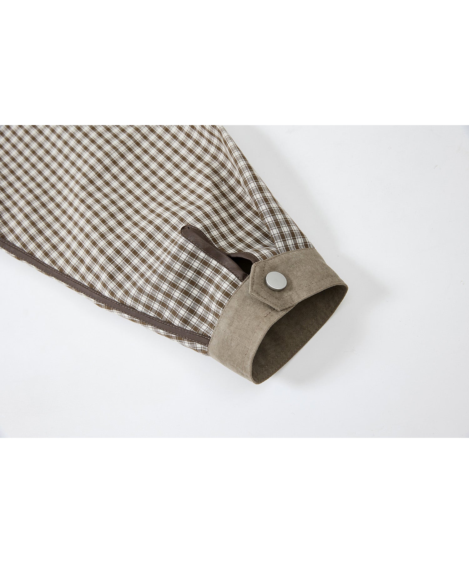 Reverse-Look Oversized Cropped Check Short Jacket