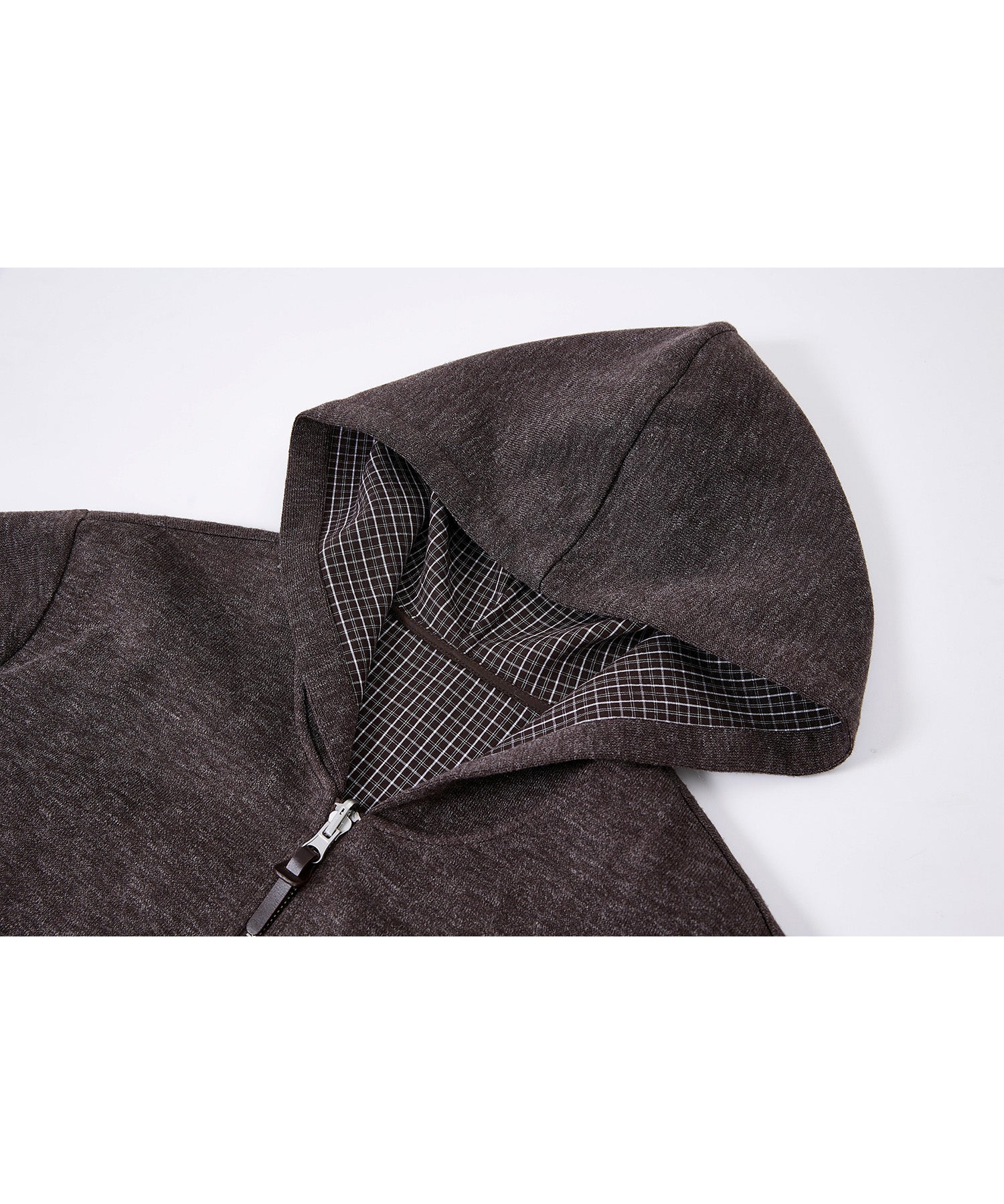 Plaid Double-Sided Oversized Zip Hoodie