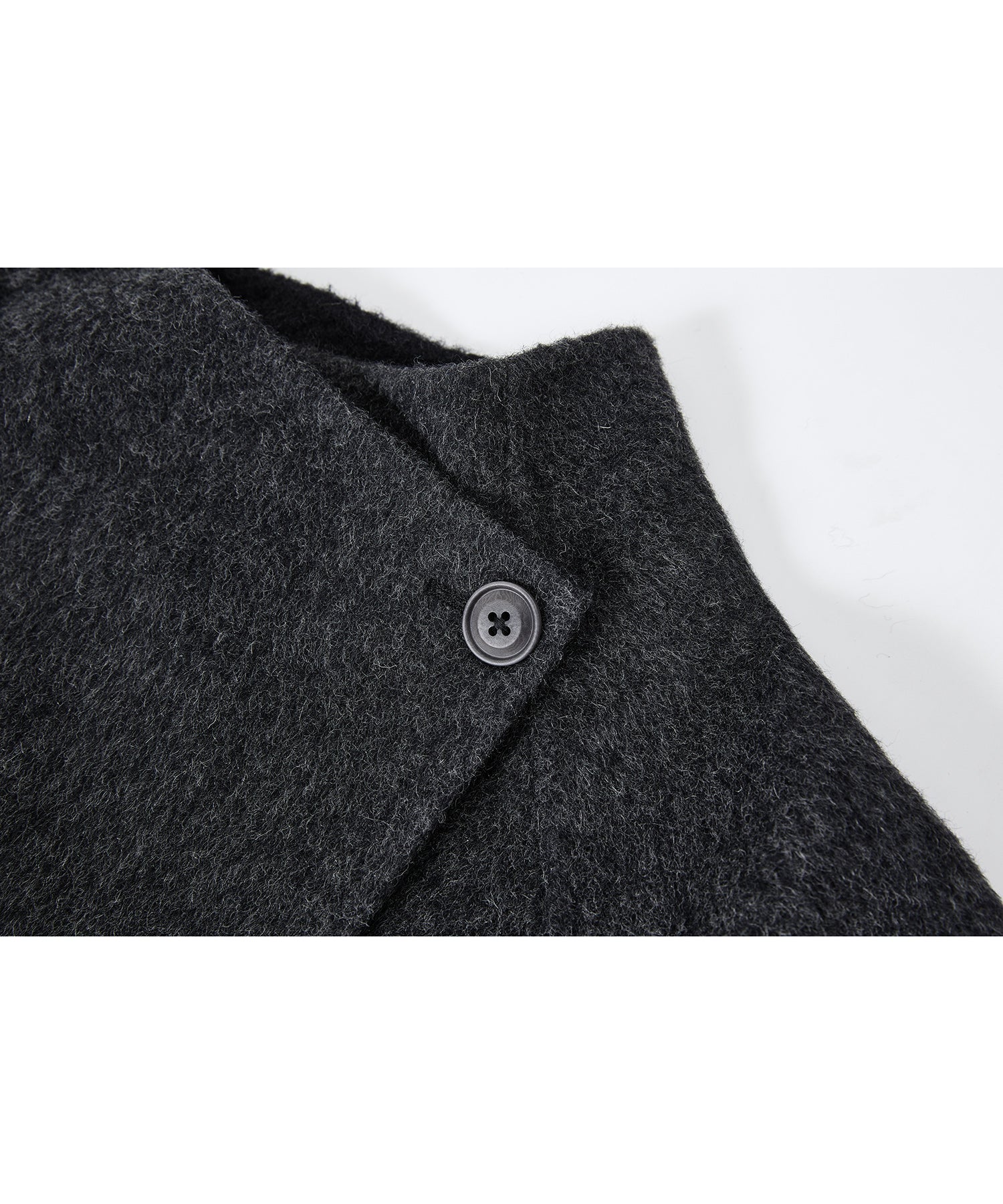 100% Wool Overlap Collar Double-Faced Long Coat