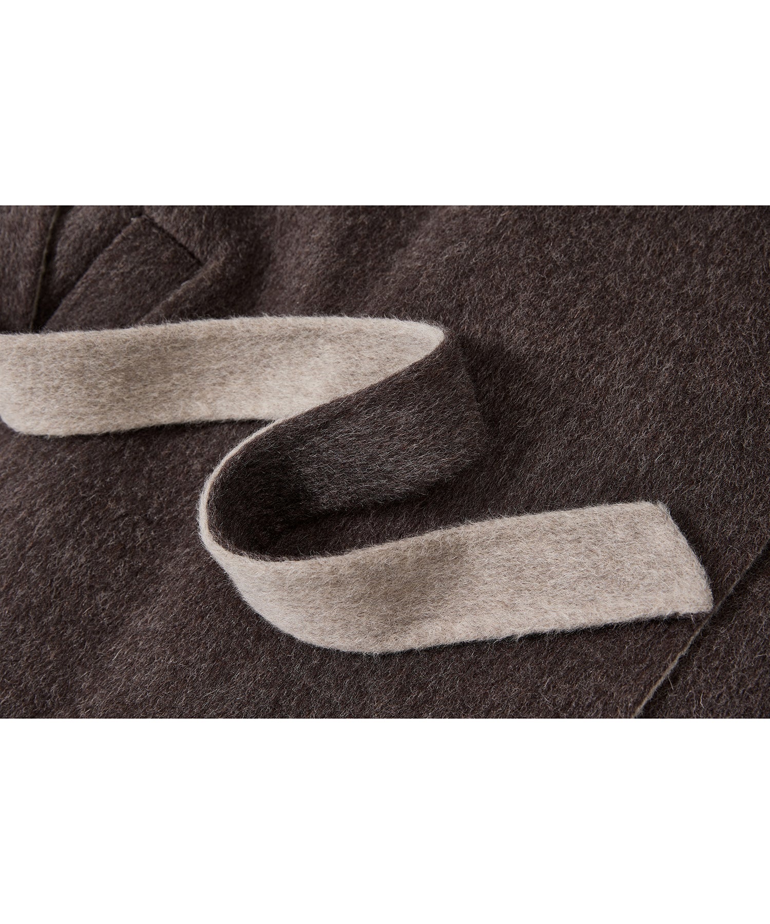 100% Wool Overlap Collar Double-Faced Long Coat