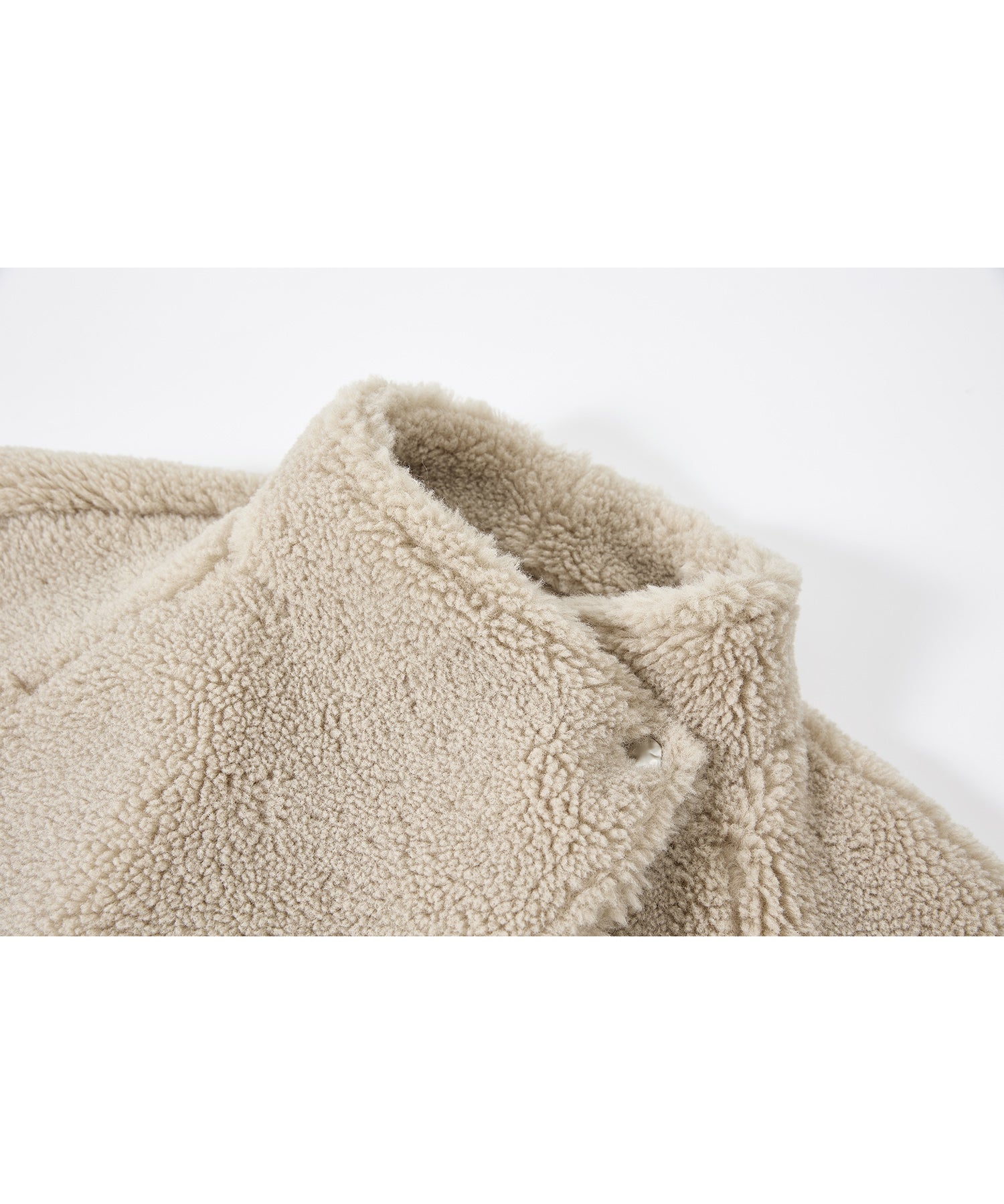 Asymmetric Collar Faux Shearling Short Jacket