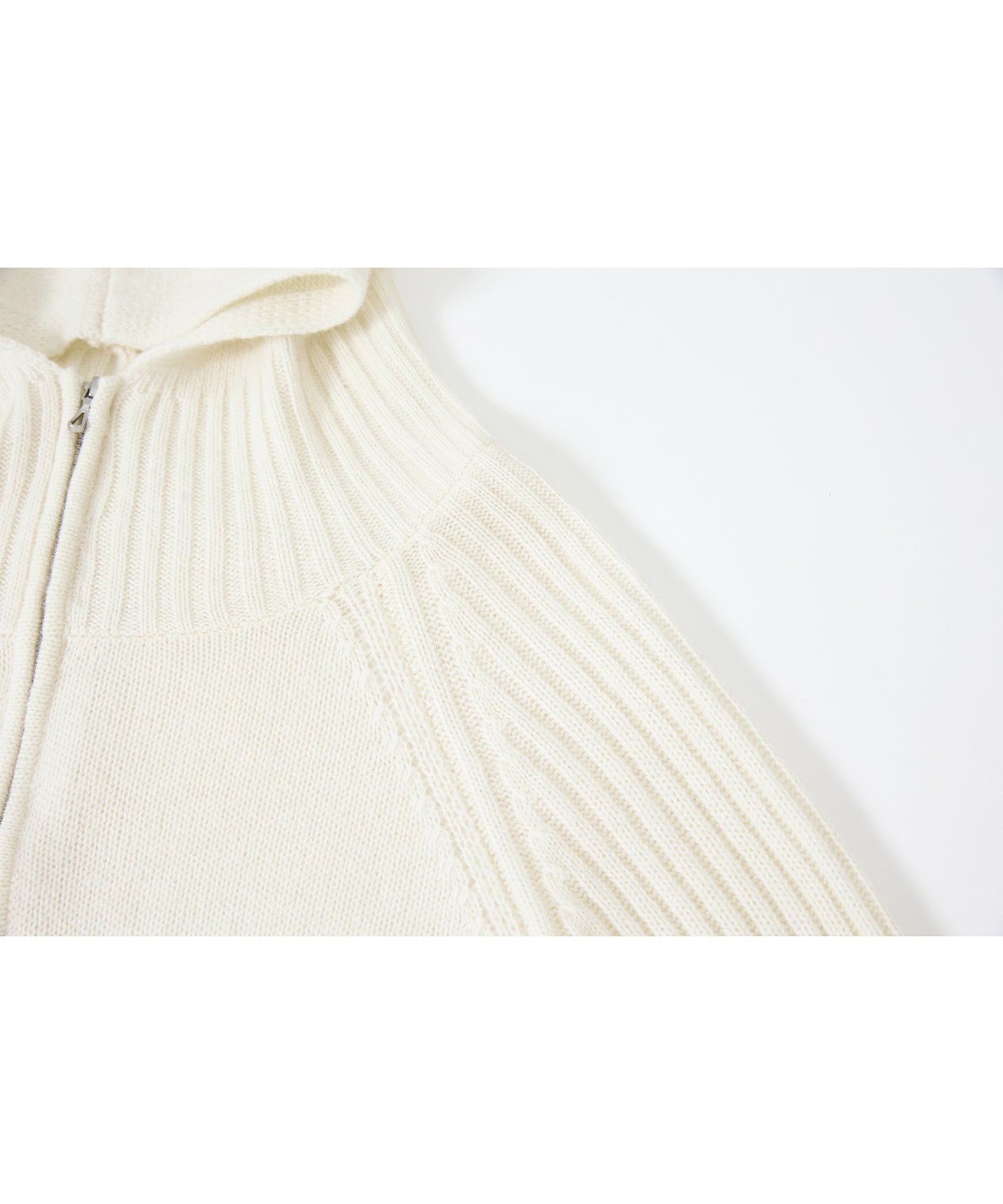 100% Wool Open Front Hooded Knit Cardigan