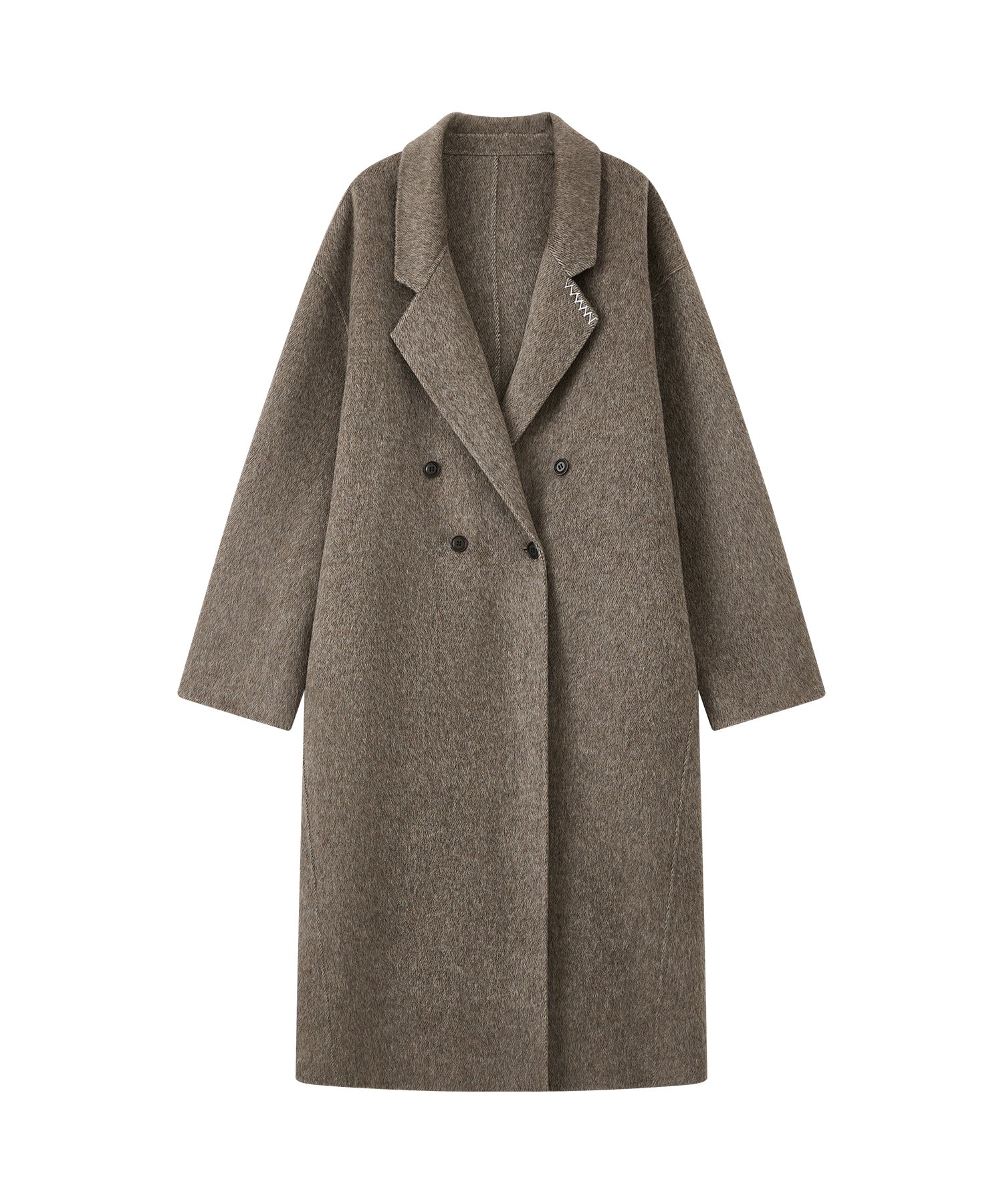 100% Wool Double-Face Long Lapel Overcoat