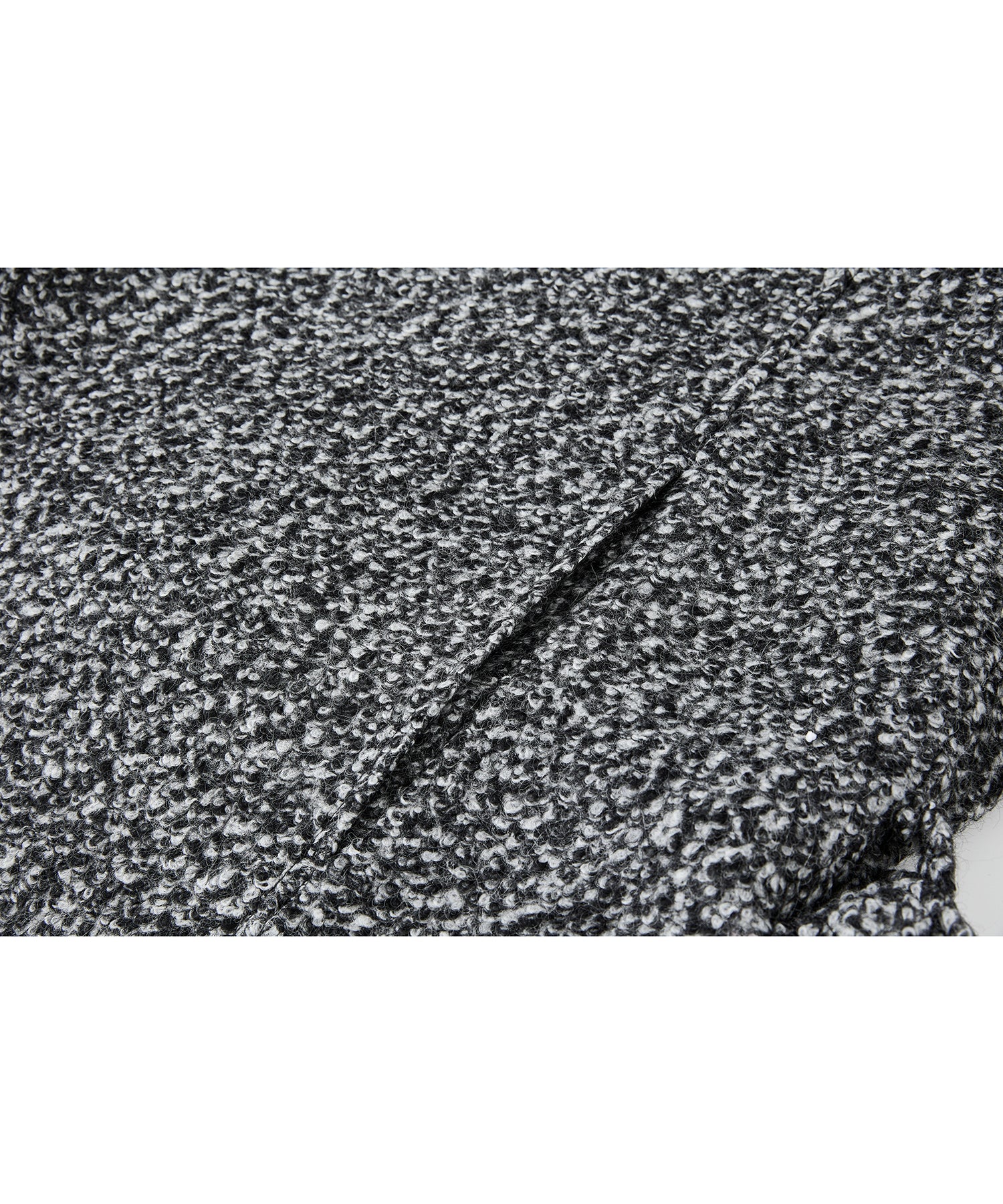 Mixed-Color Bouclé Wool Lapel Long Coat