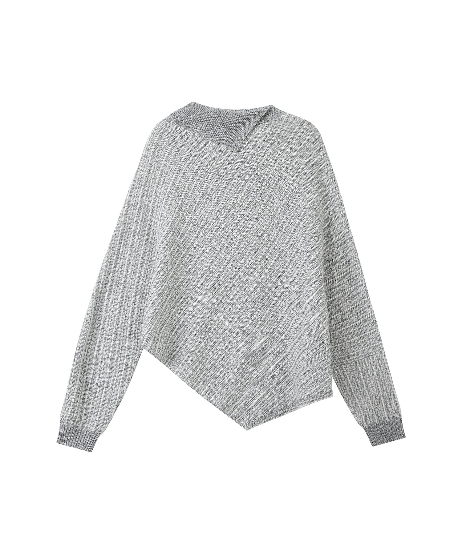 Asymmetric Textured Knit Sweater