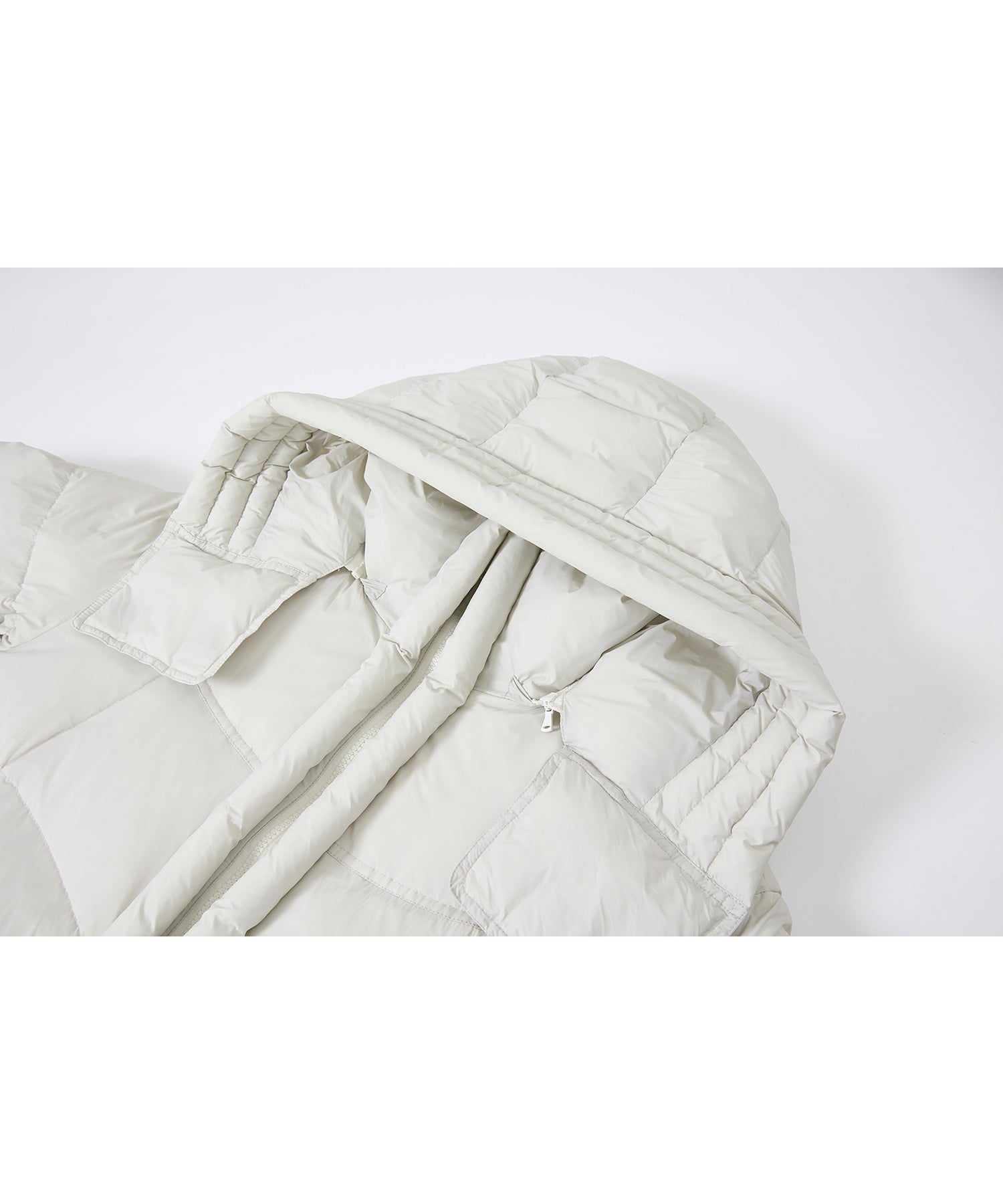 Mid-Length Stand Collar Hooded Oversize Down Coat