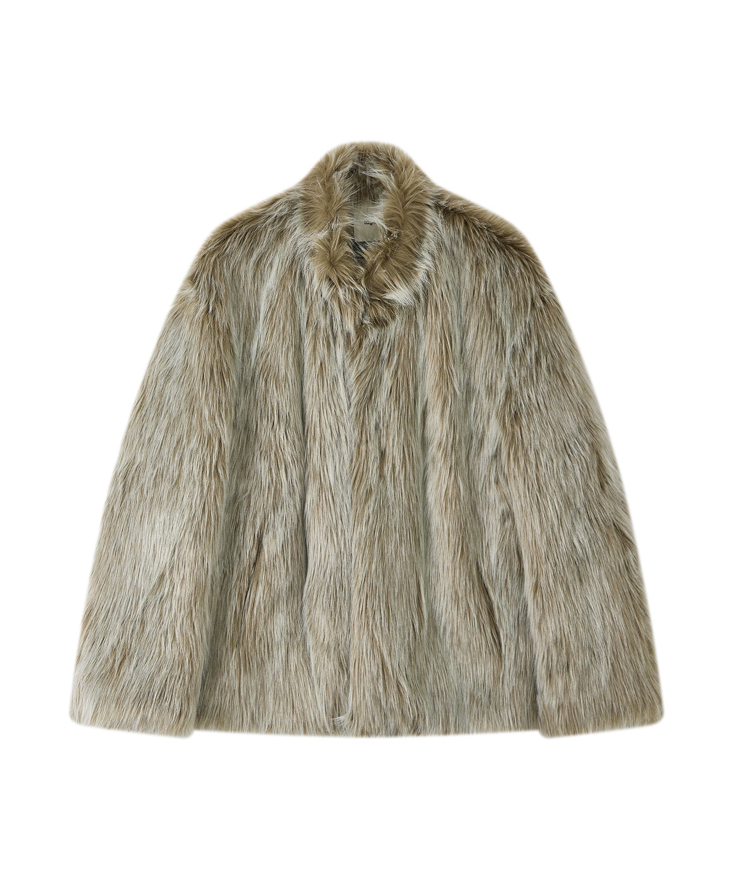 Long Faux-Fur Lapel Coat