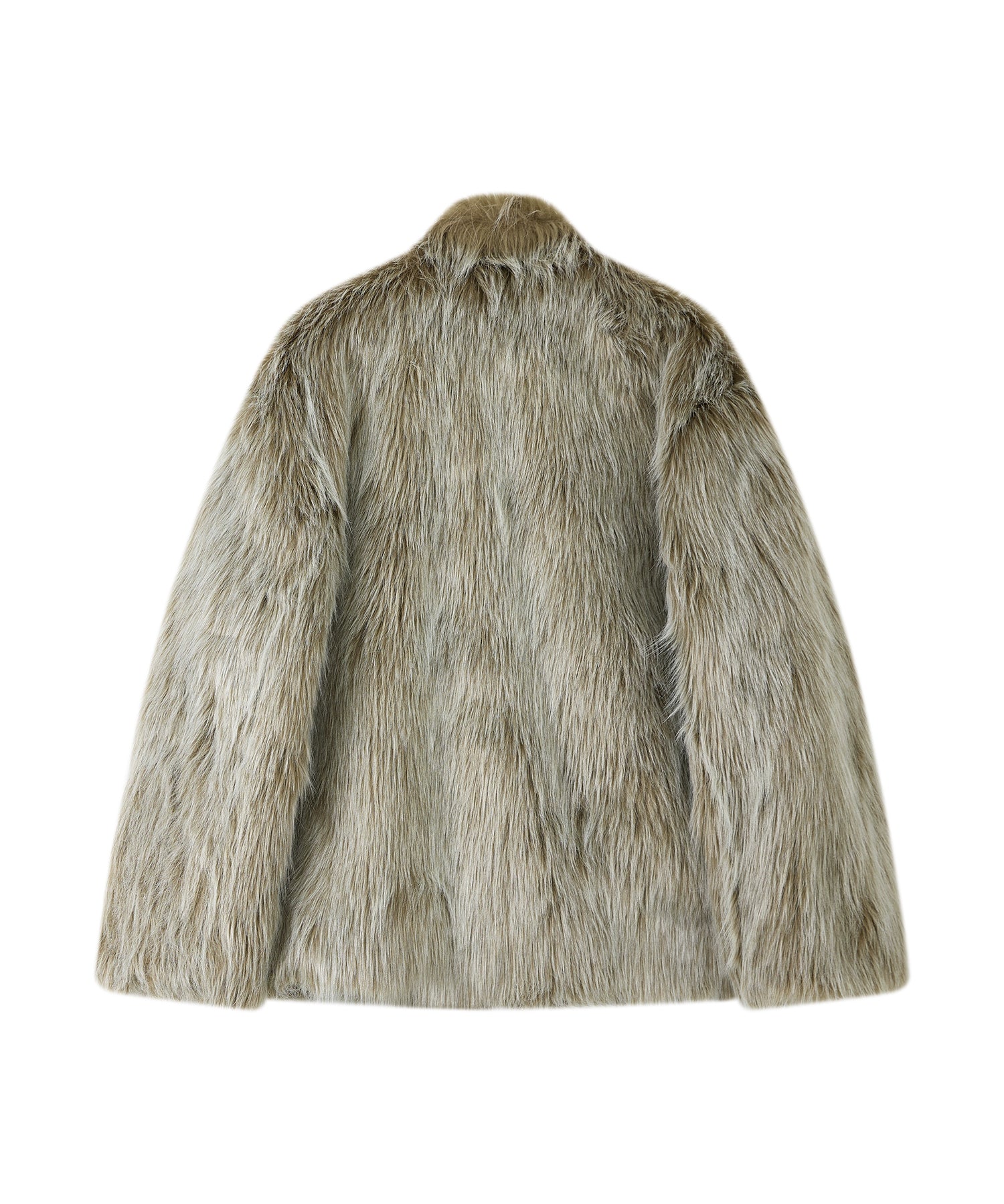 Long Faux-Fur Lapel Coat
