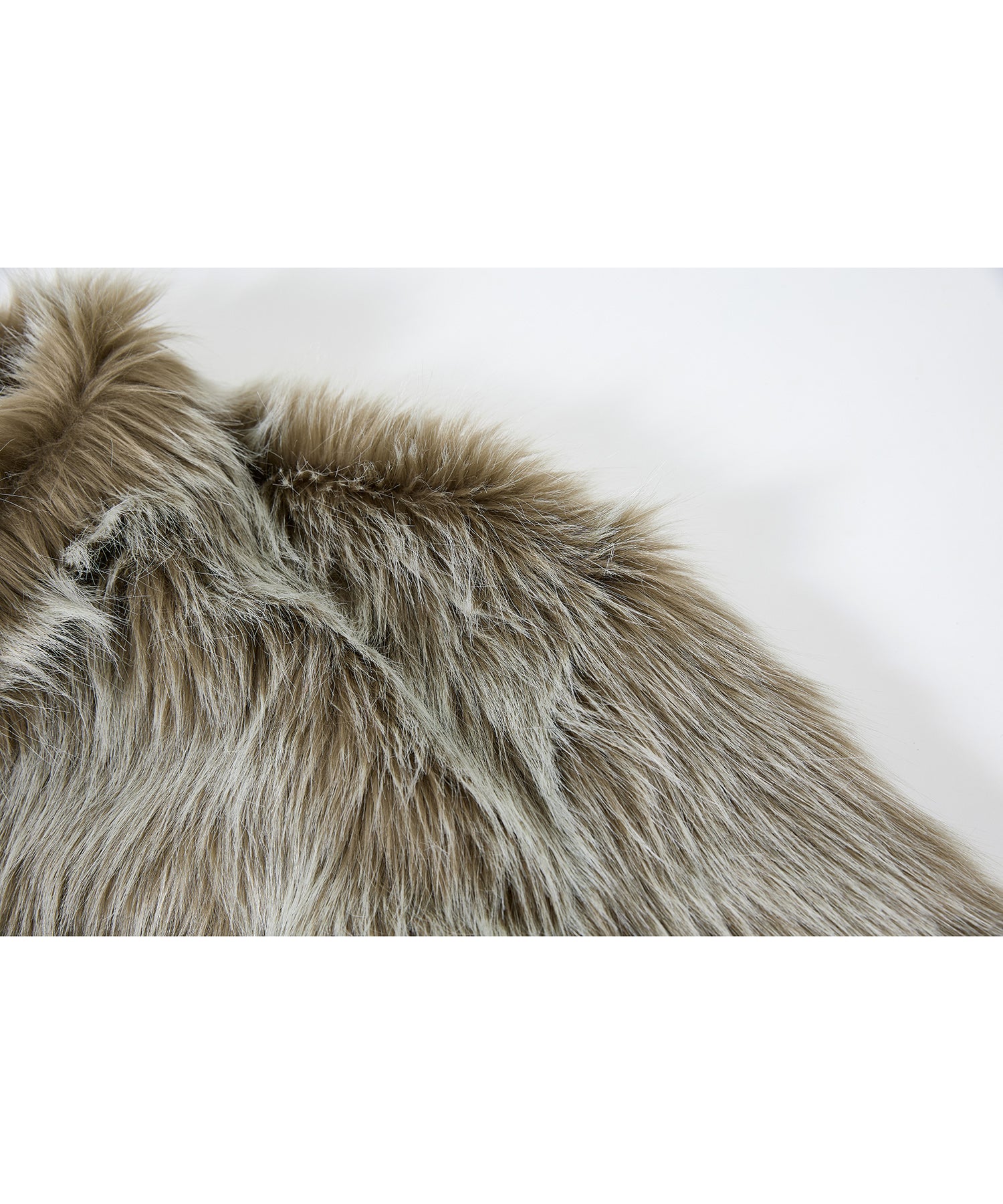 Long Faux-Fur Lapel Coat