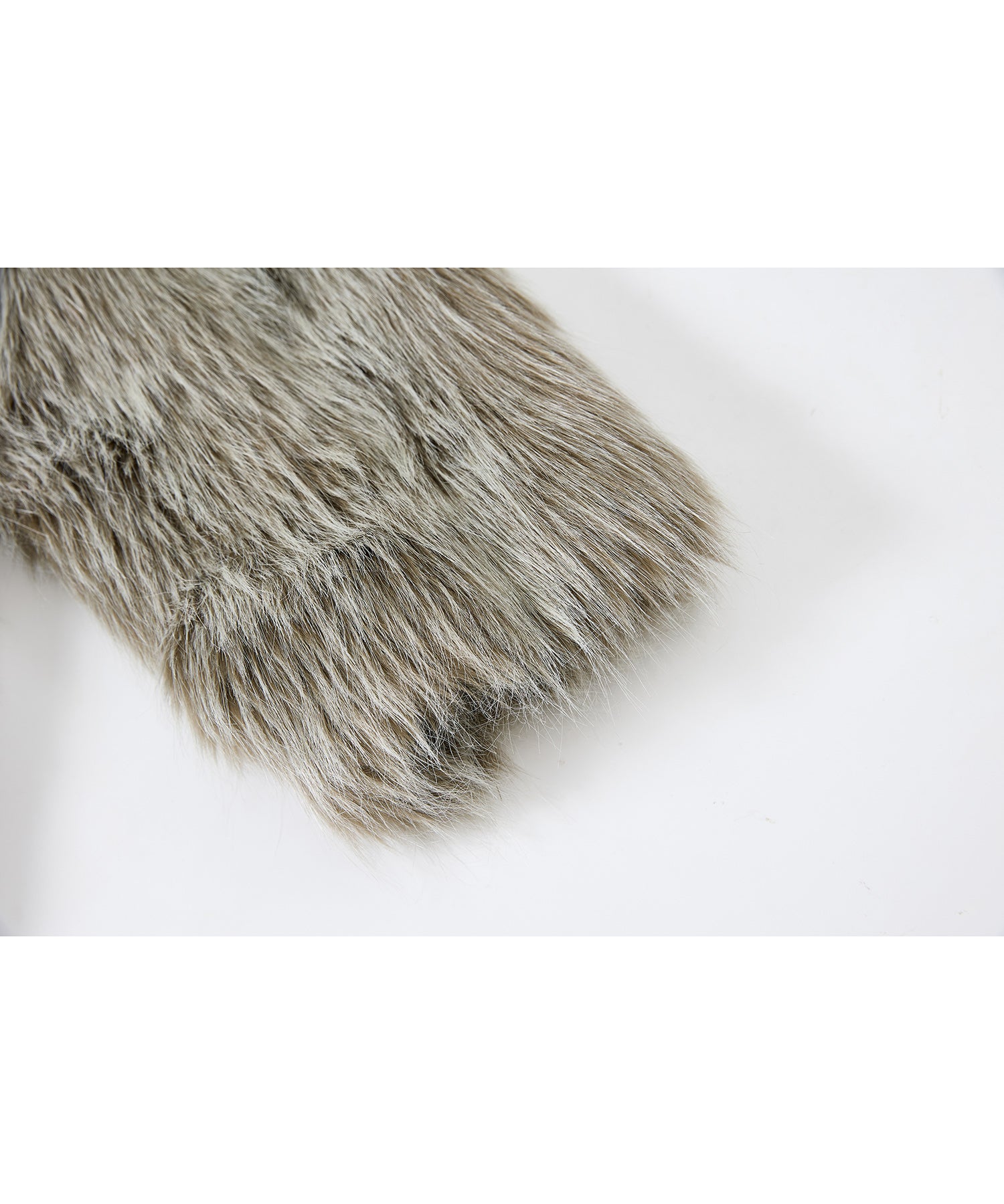 Long Faux-Fur Lapel Coat