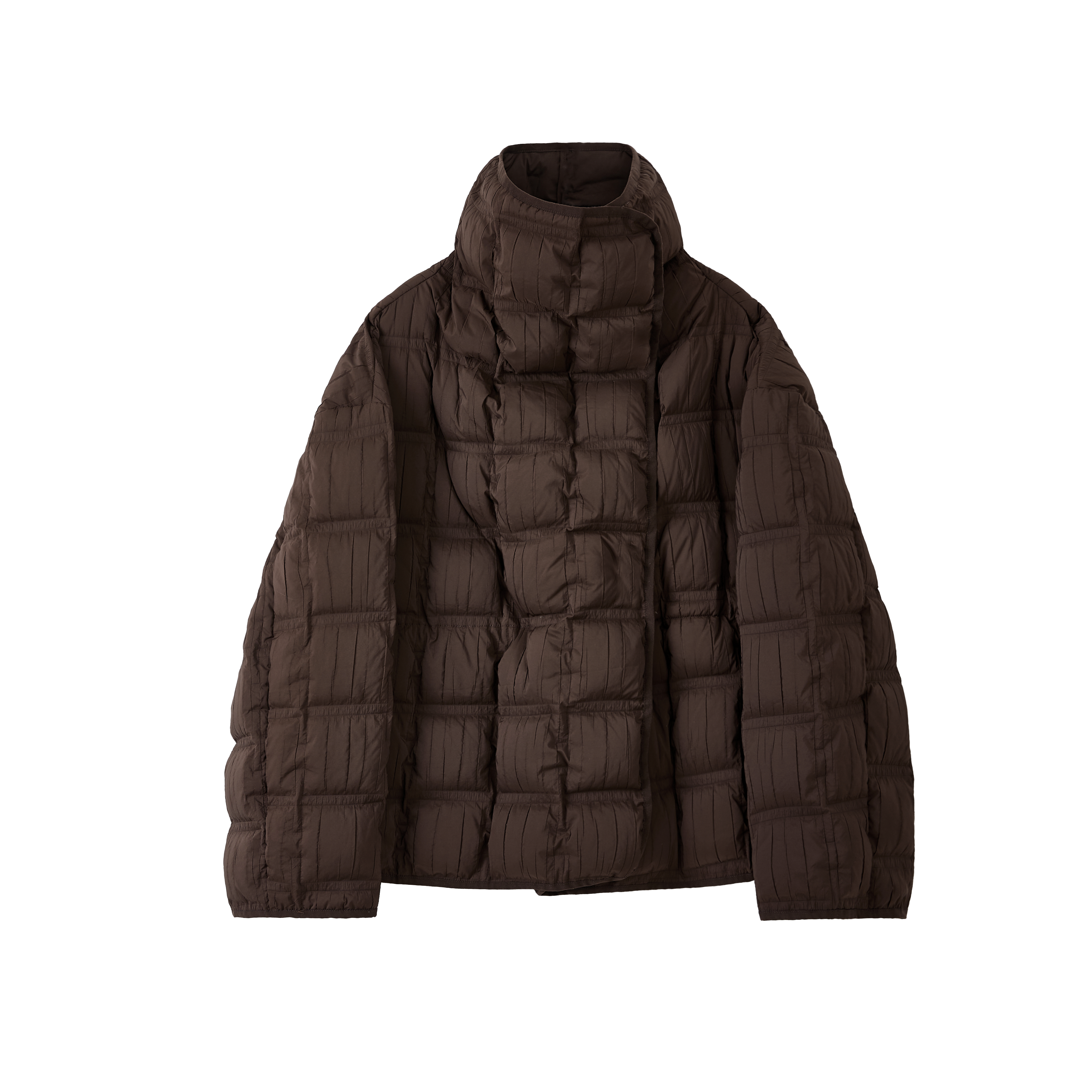 Crinkled Stand Collar Down Jacket