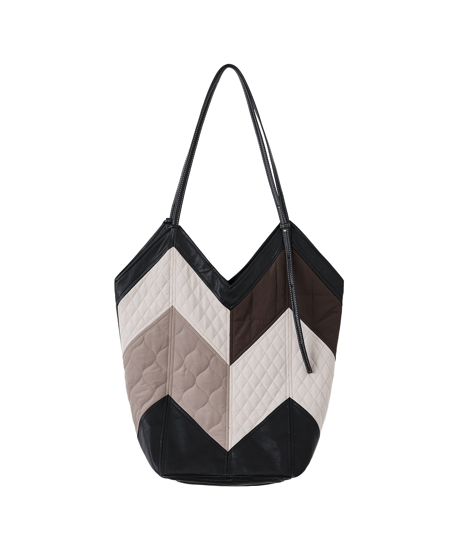 Geometric Colorblock Quilted Tote Bag