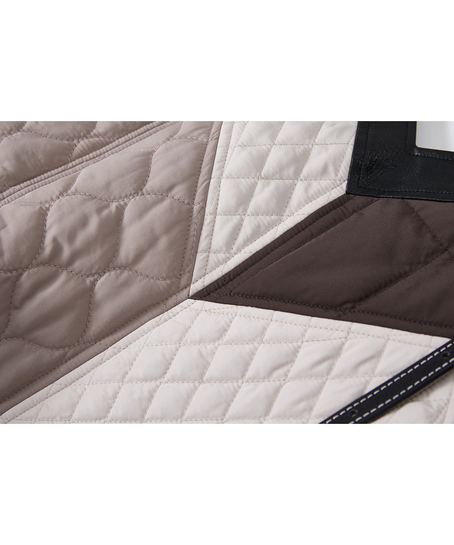 Geometric Colorblock Quilted Tote Bag