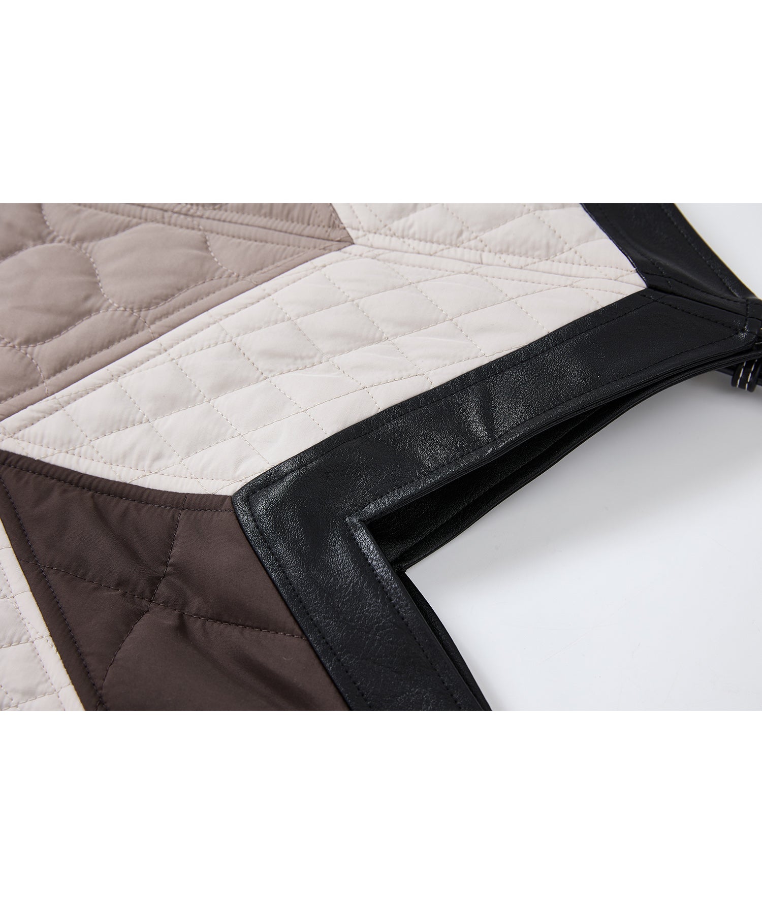 Geometric Colorblock Quilted Tote Bag