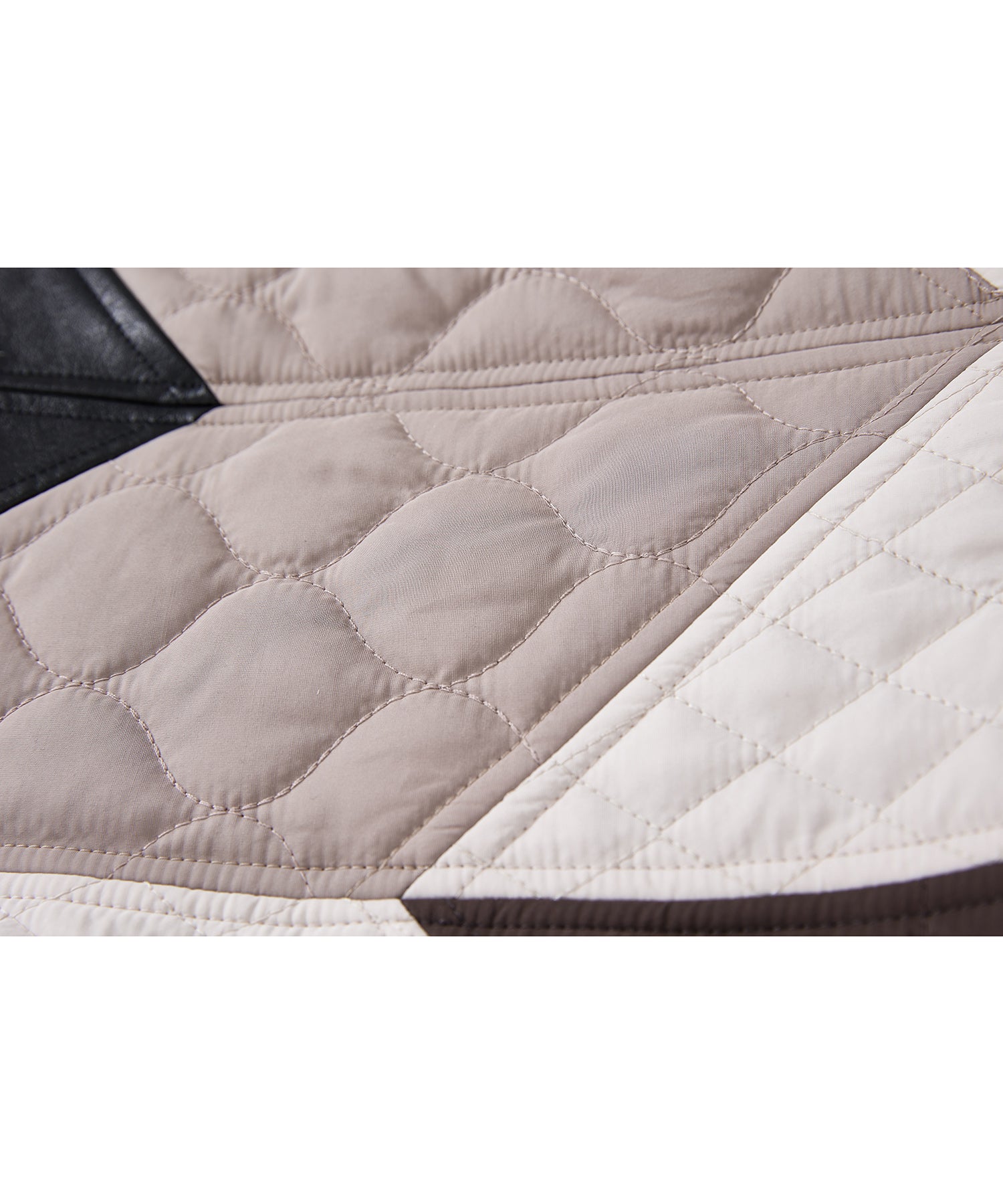 Geometric Colorblock Quilted Tote Bag