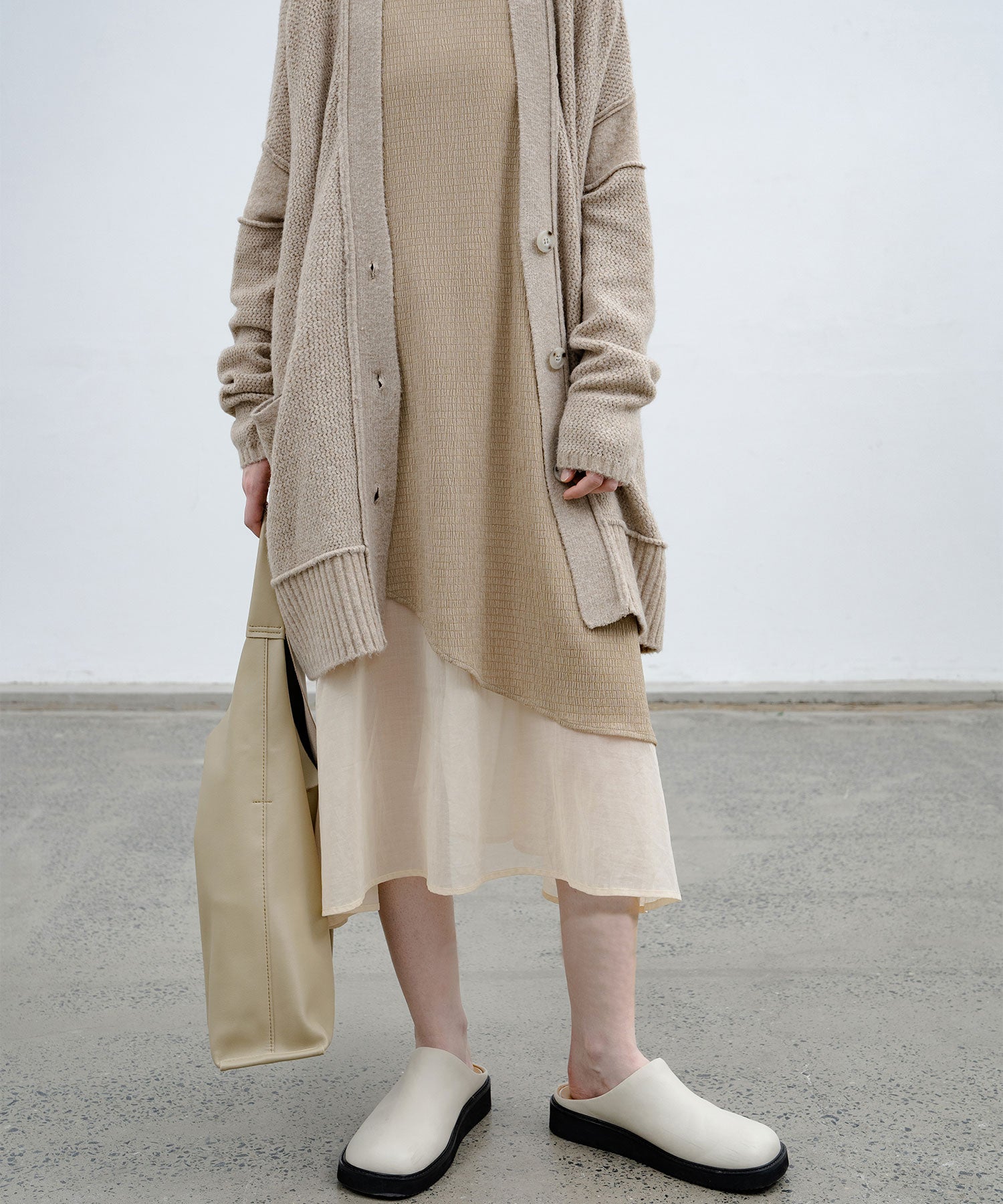 Shirred Layered Flare One-Piece Dress