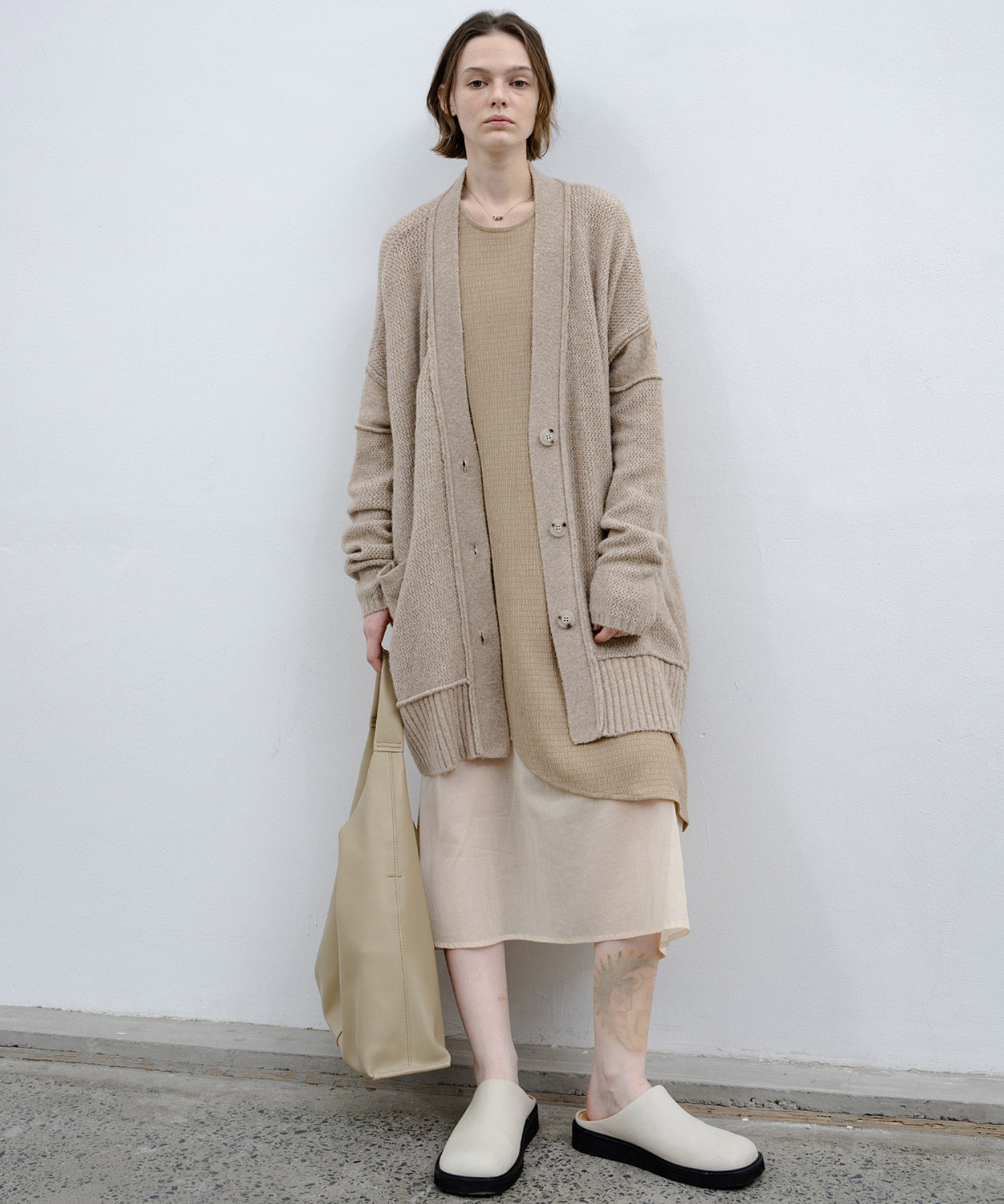 Shirred Layered Flare One-Piece Dress