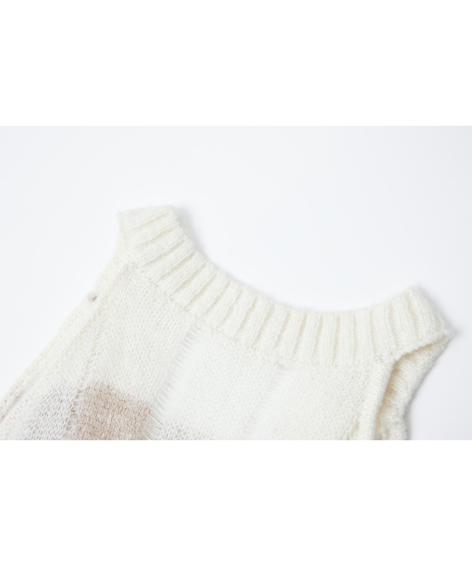 Check Jacquard V-Neck Knit Vest