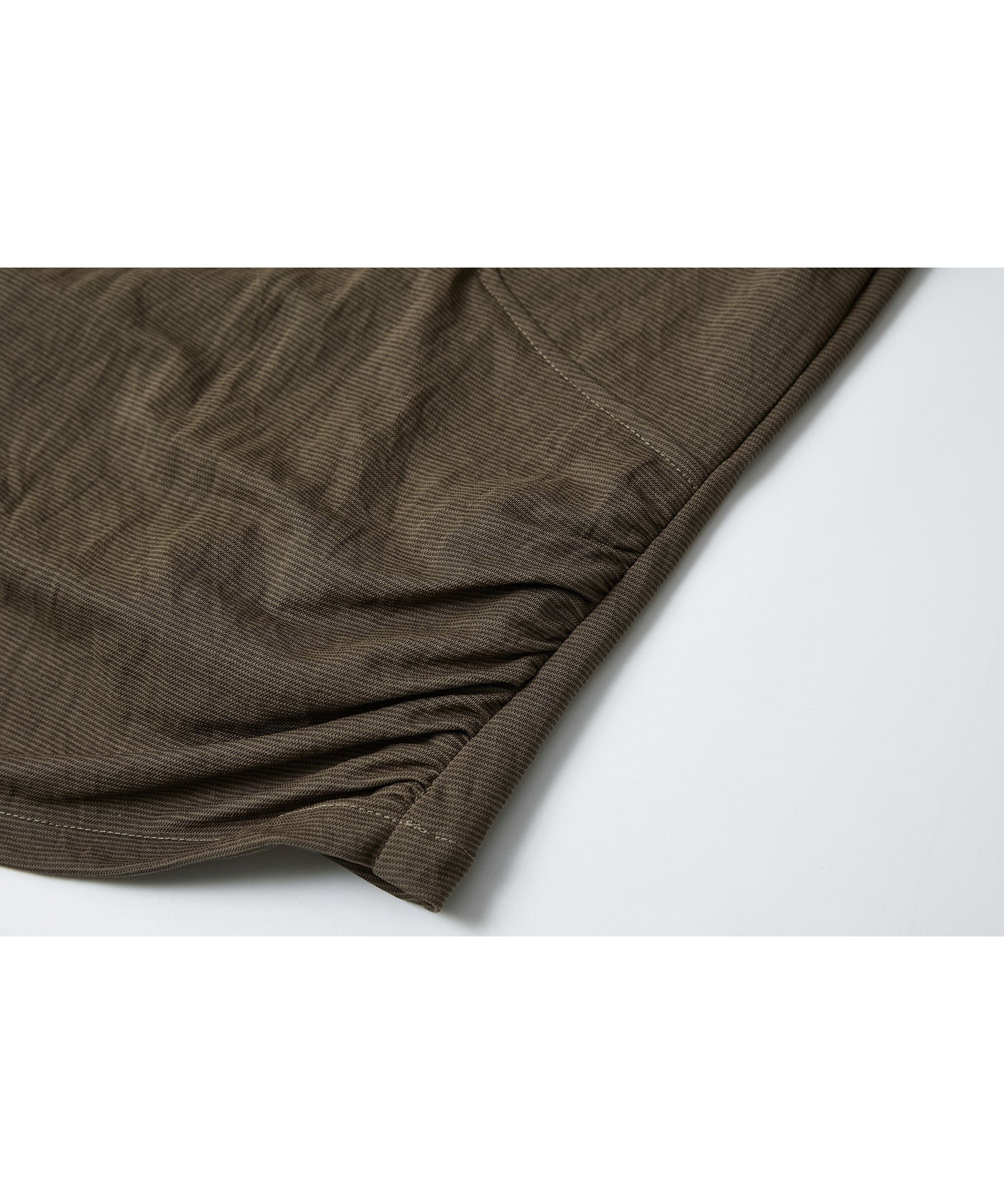 Asymmetric Gather Boat Neck Slim T-shirt