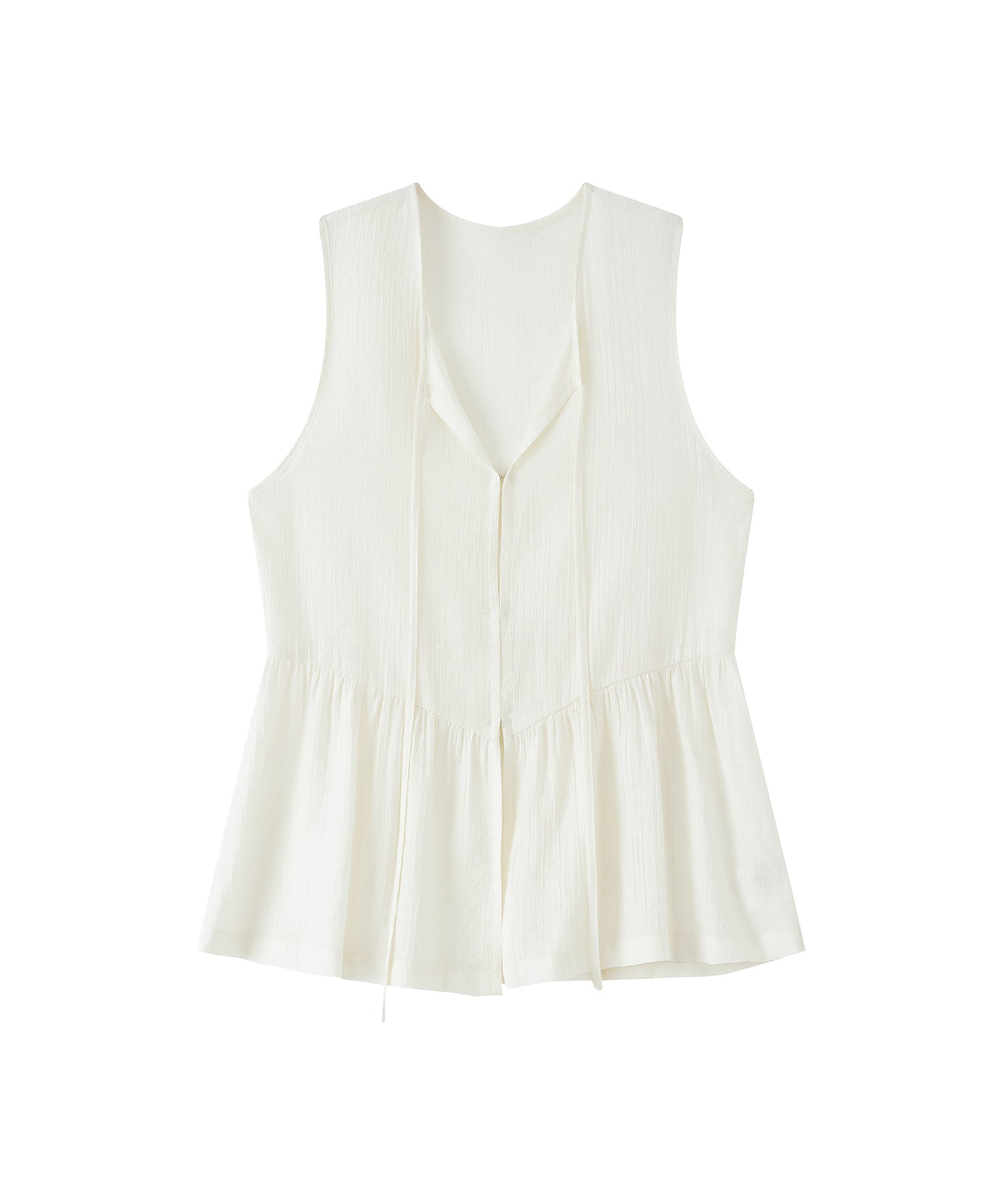 Sleeveless Gathered Blouse Vest