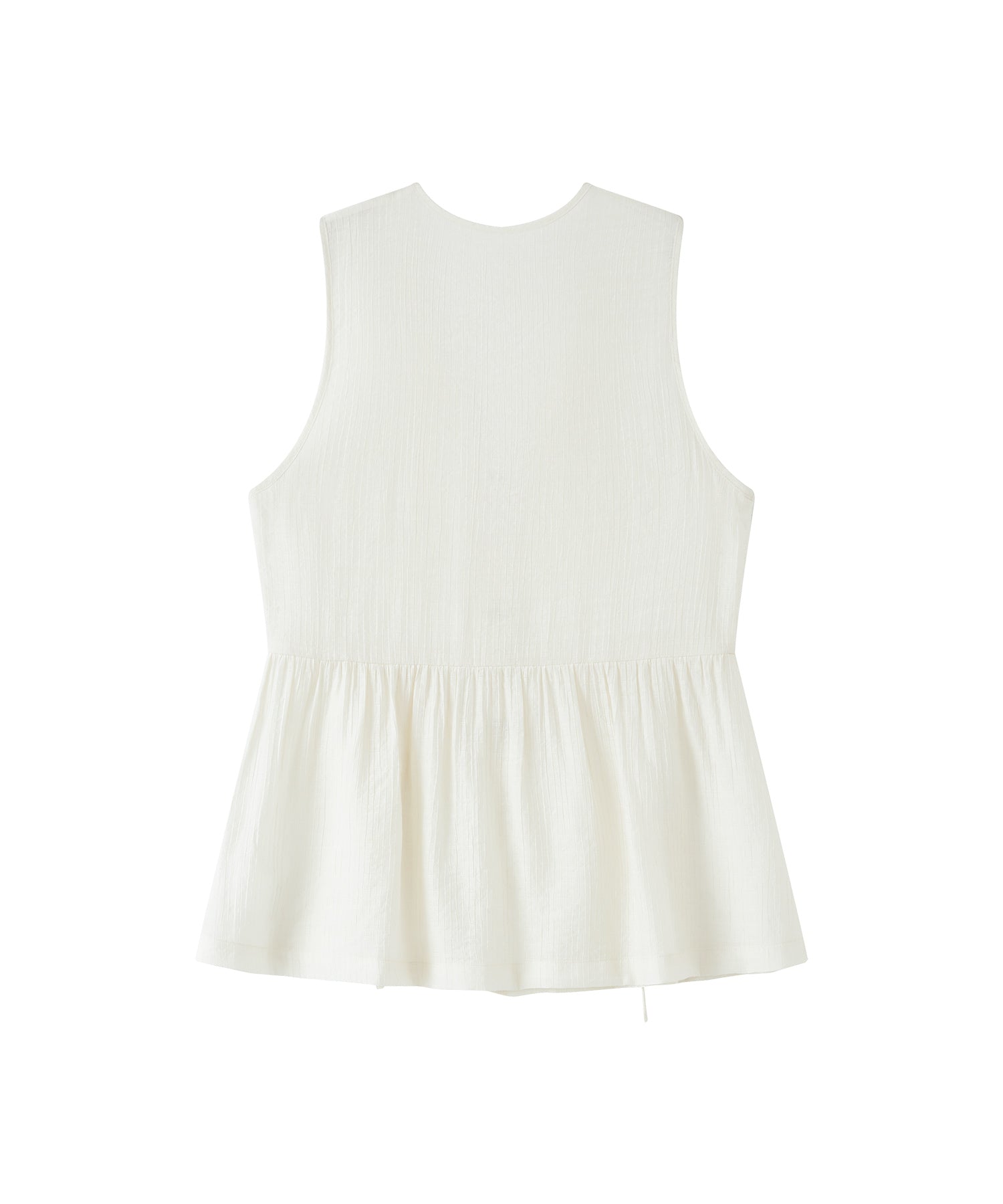 Sleeveless Gathered Blouse Vest