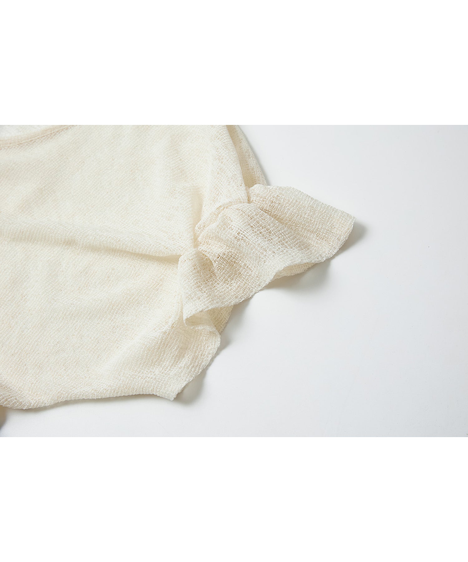 Sheer Gathered Sleeve T-Shirt
