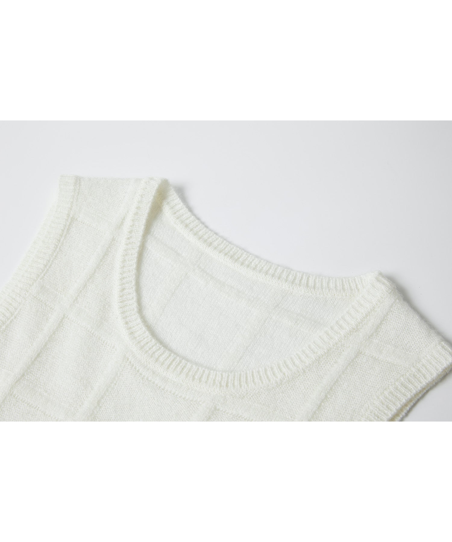 Sheer Check Knit Sleeveless Top