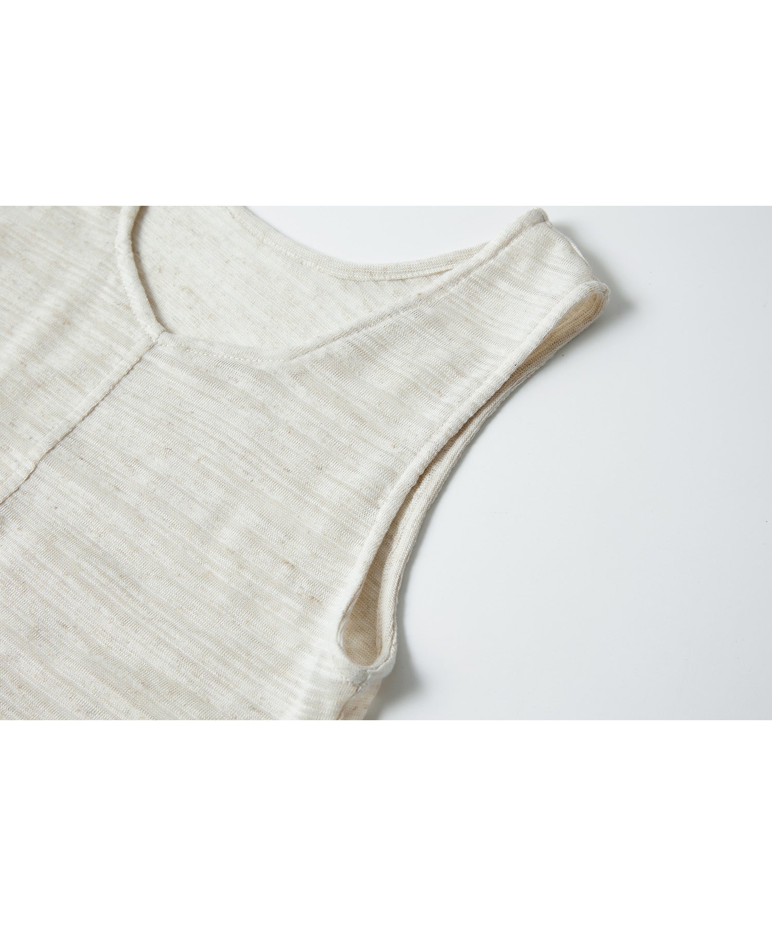 Asymmetric Gather Linen Blend Tank Top