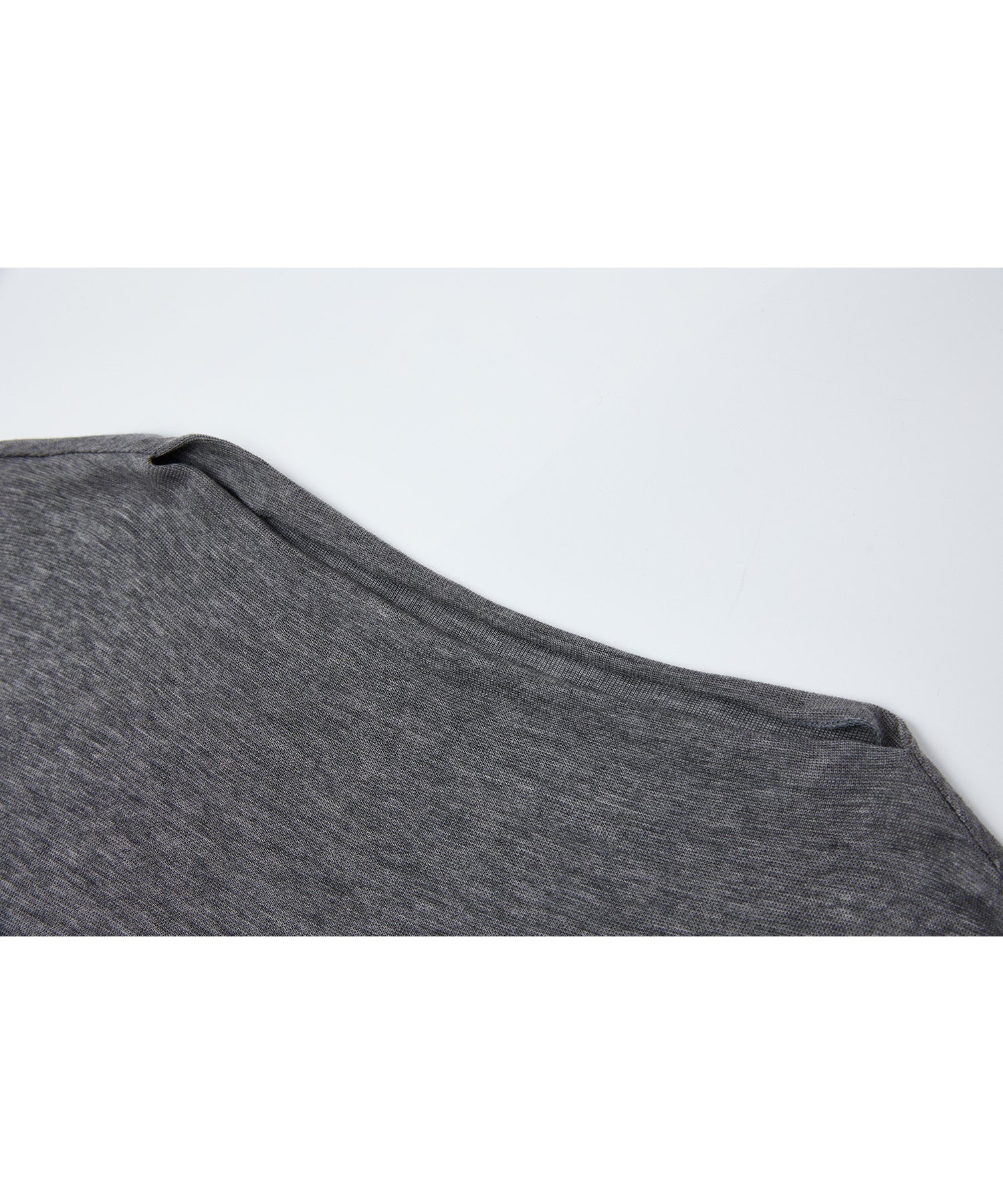 Wool Blend Basic Boat Neck Layering T-Shirt