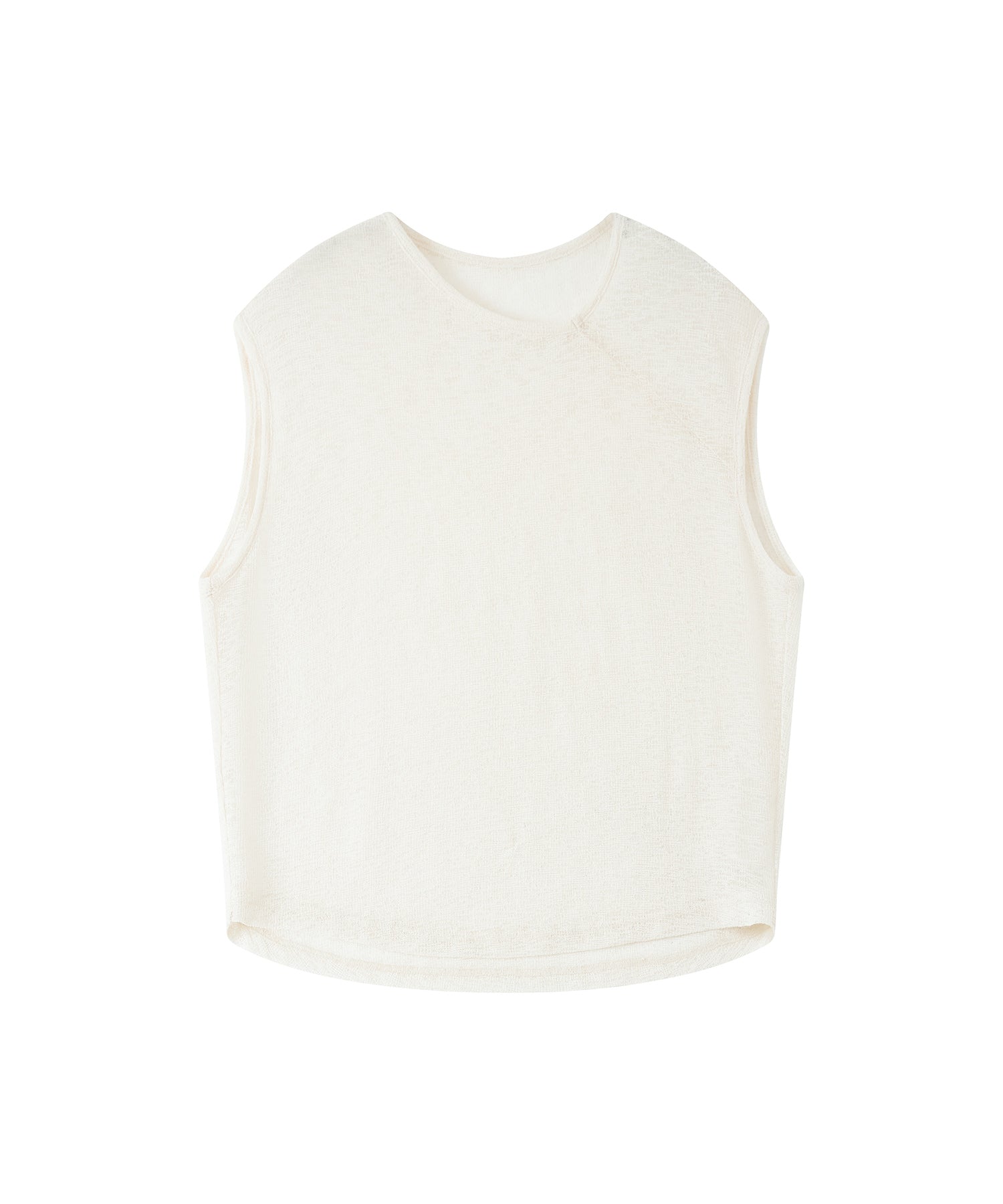 Sheer Asymmetric Sleeveless Top