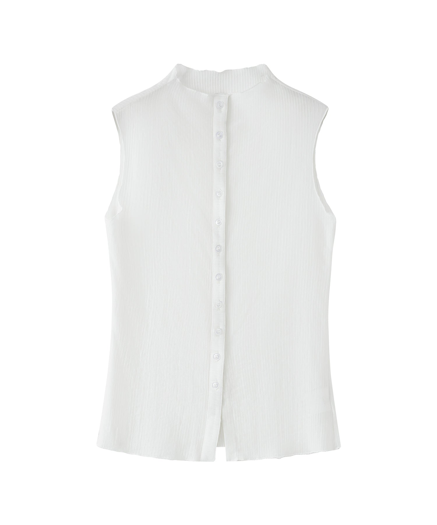 Lyocell Blend Sheer Stripe Sleeveless Cardigan