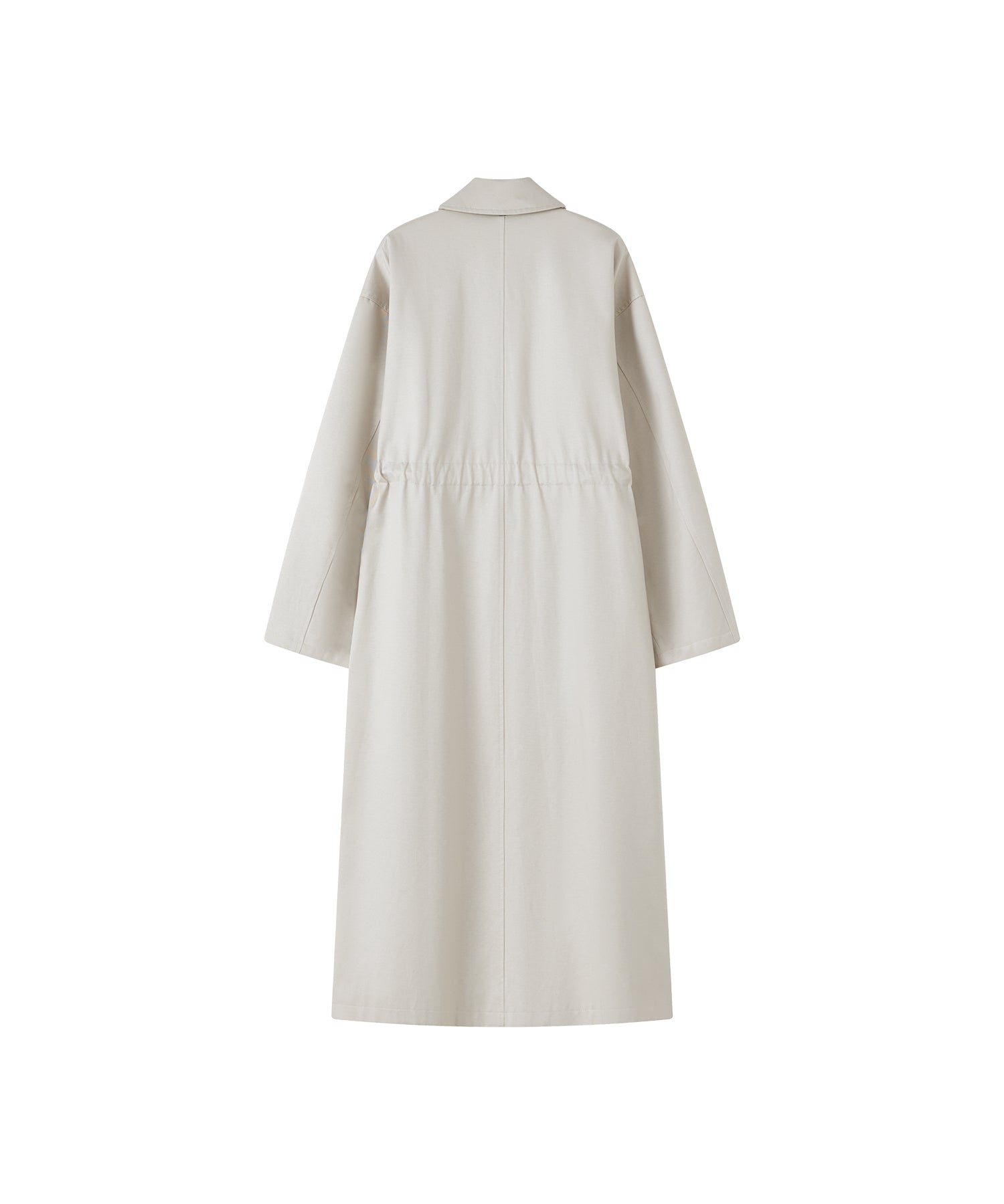 Notched Collar Oversized Belted Trench Coat
