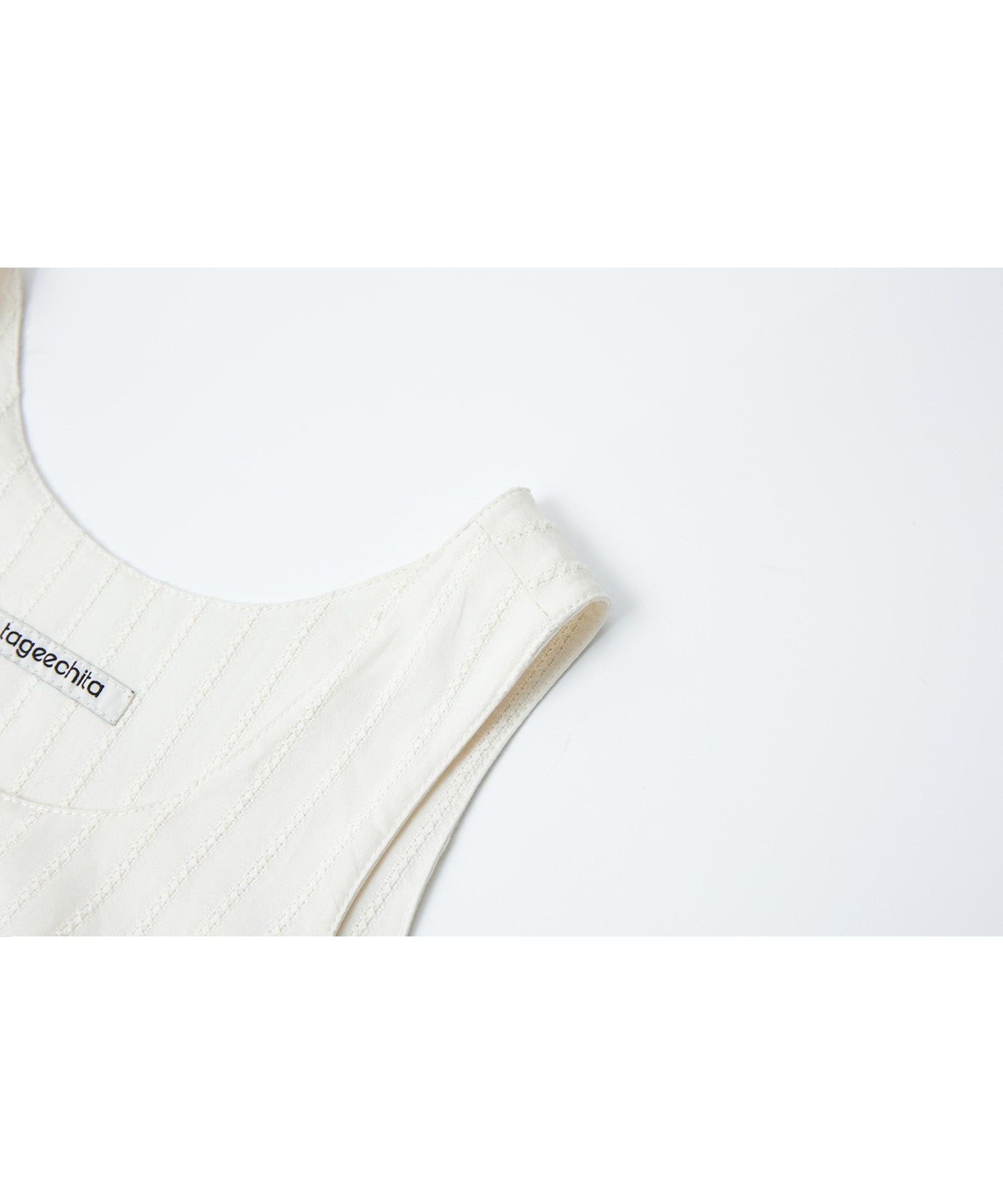 Jacquard Stripe Cocoon Sleeveless Dress