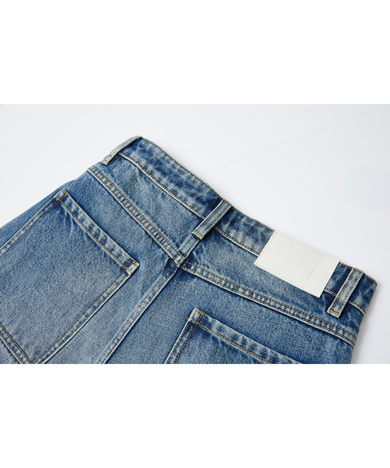 Mid-Wash Denim Bermuda Shorts