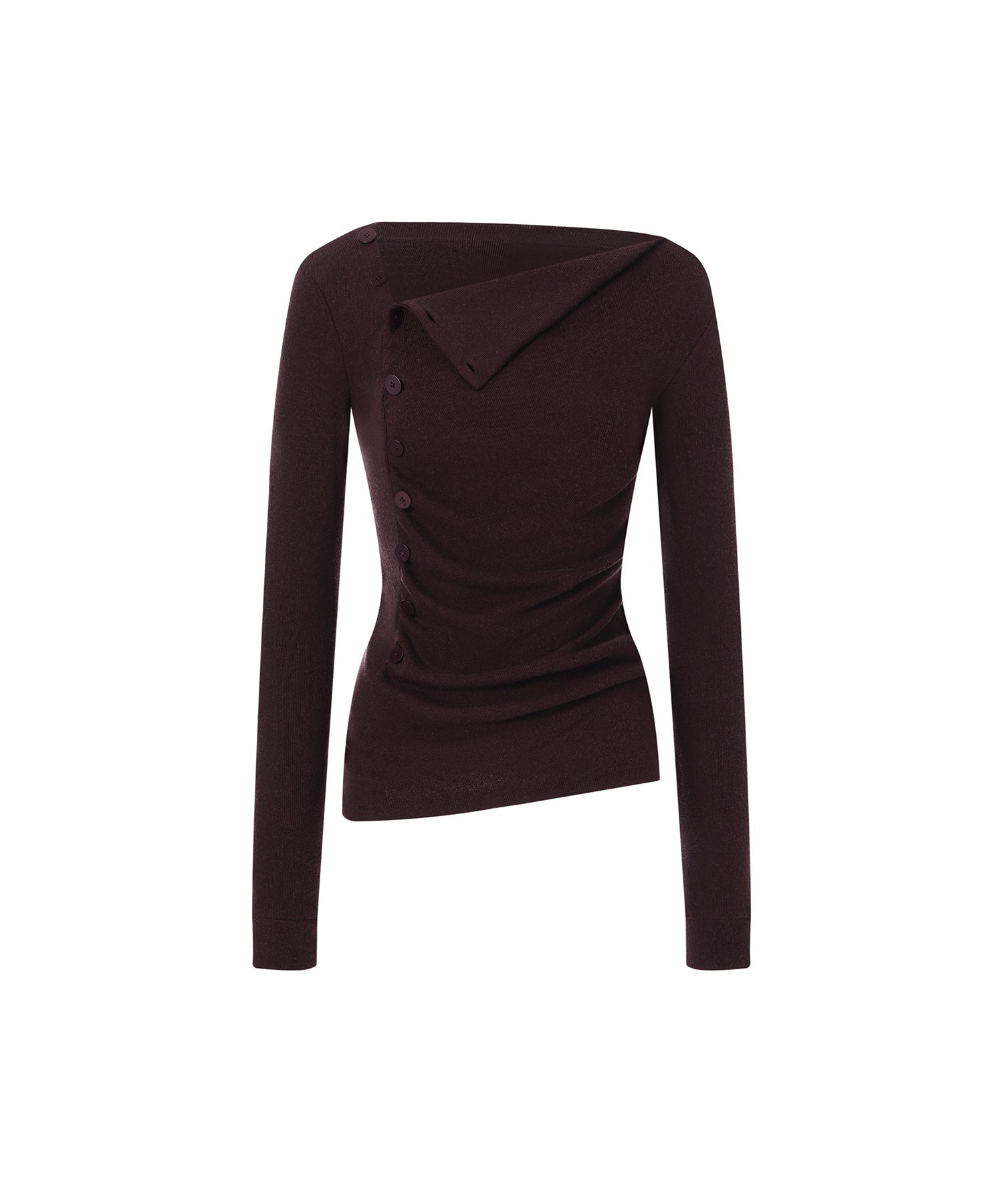 Side Button Detail Ribbed Top