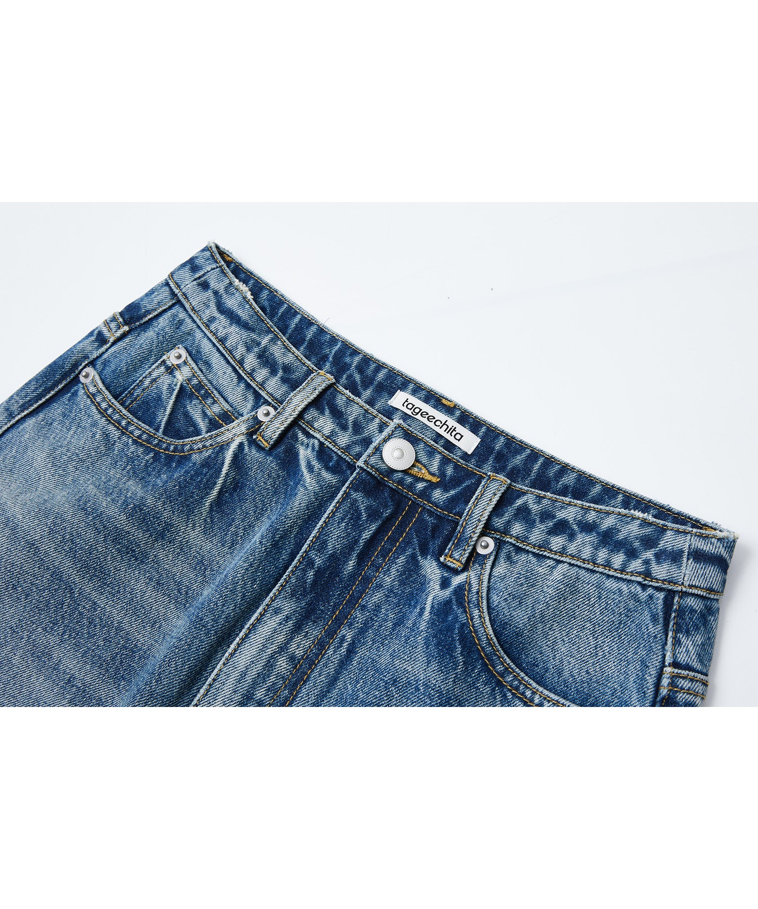 Used Wash I-Line Denim Long Skirt