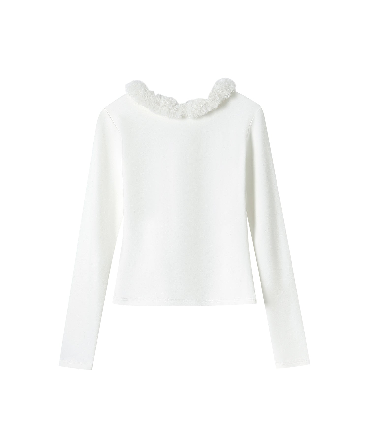 Detachable Fur Collar Stretchy Cloud-Soft Top