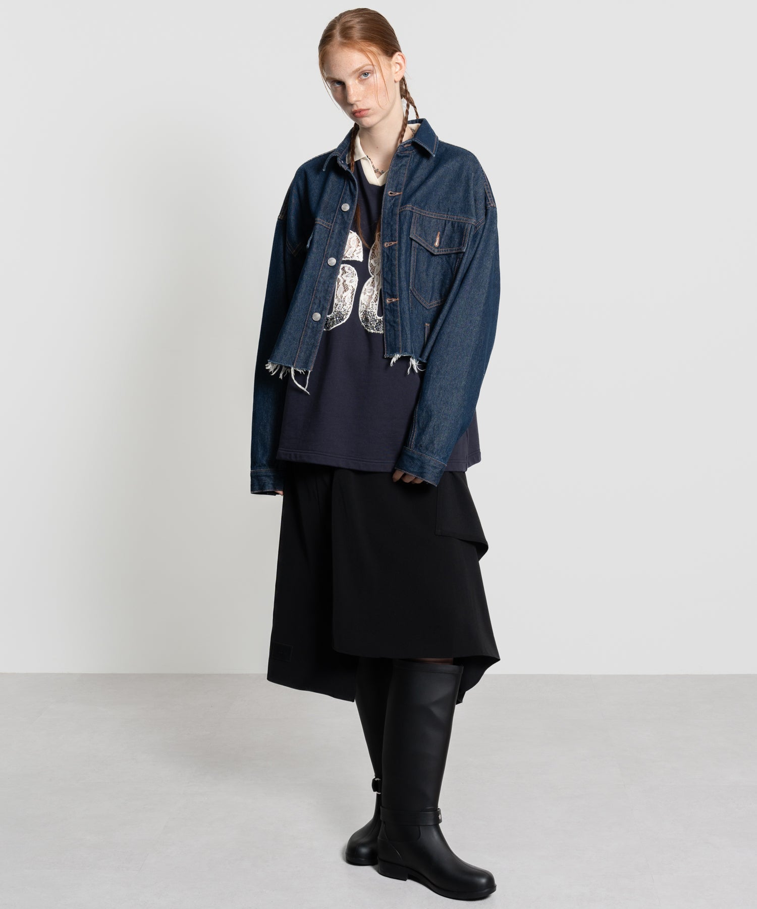 Cropped Cut-Off Denim Jacket