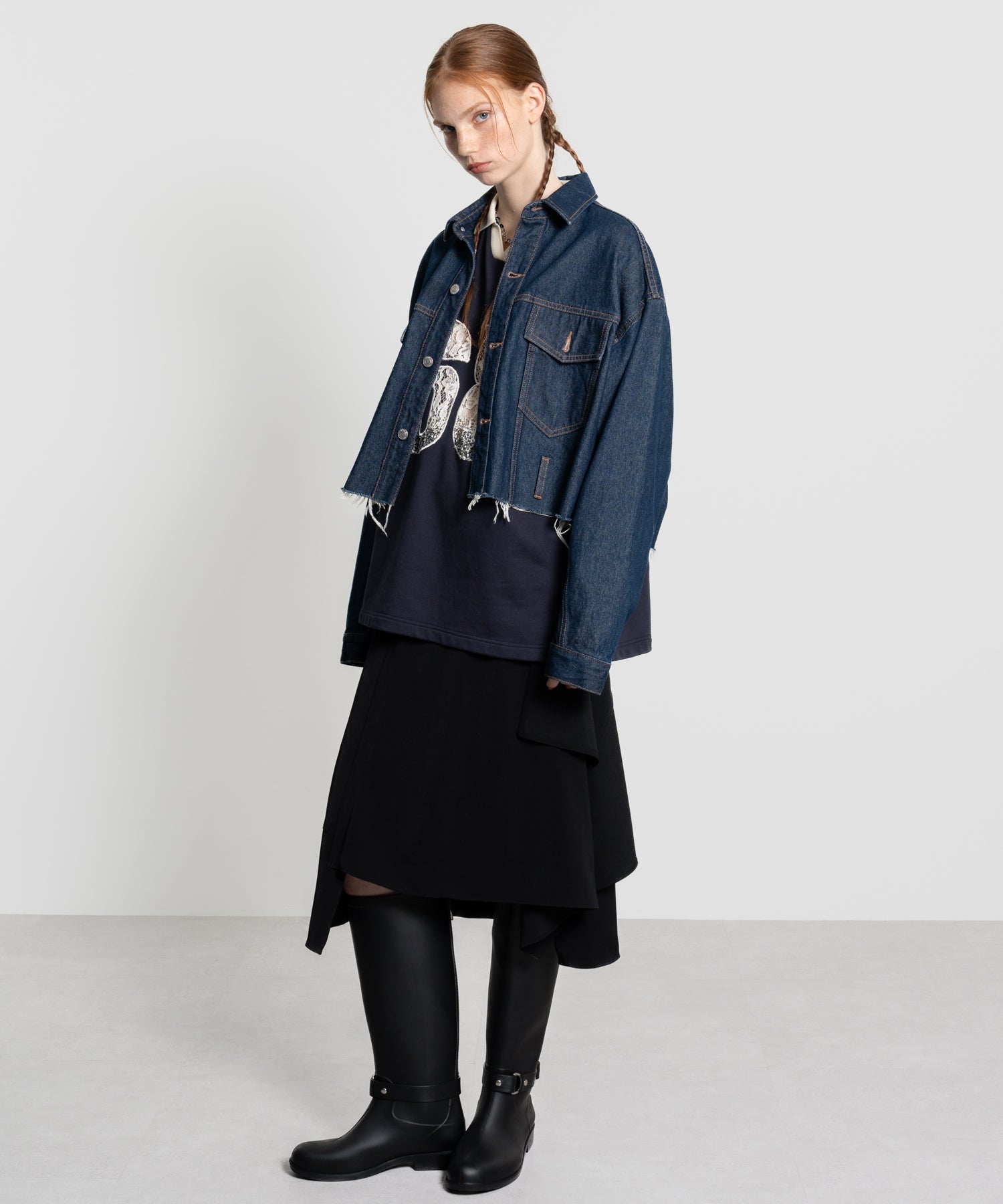 Cropped Cut-Off Denim Jacket