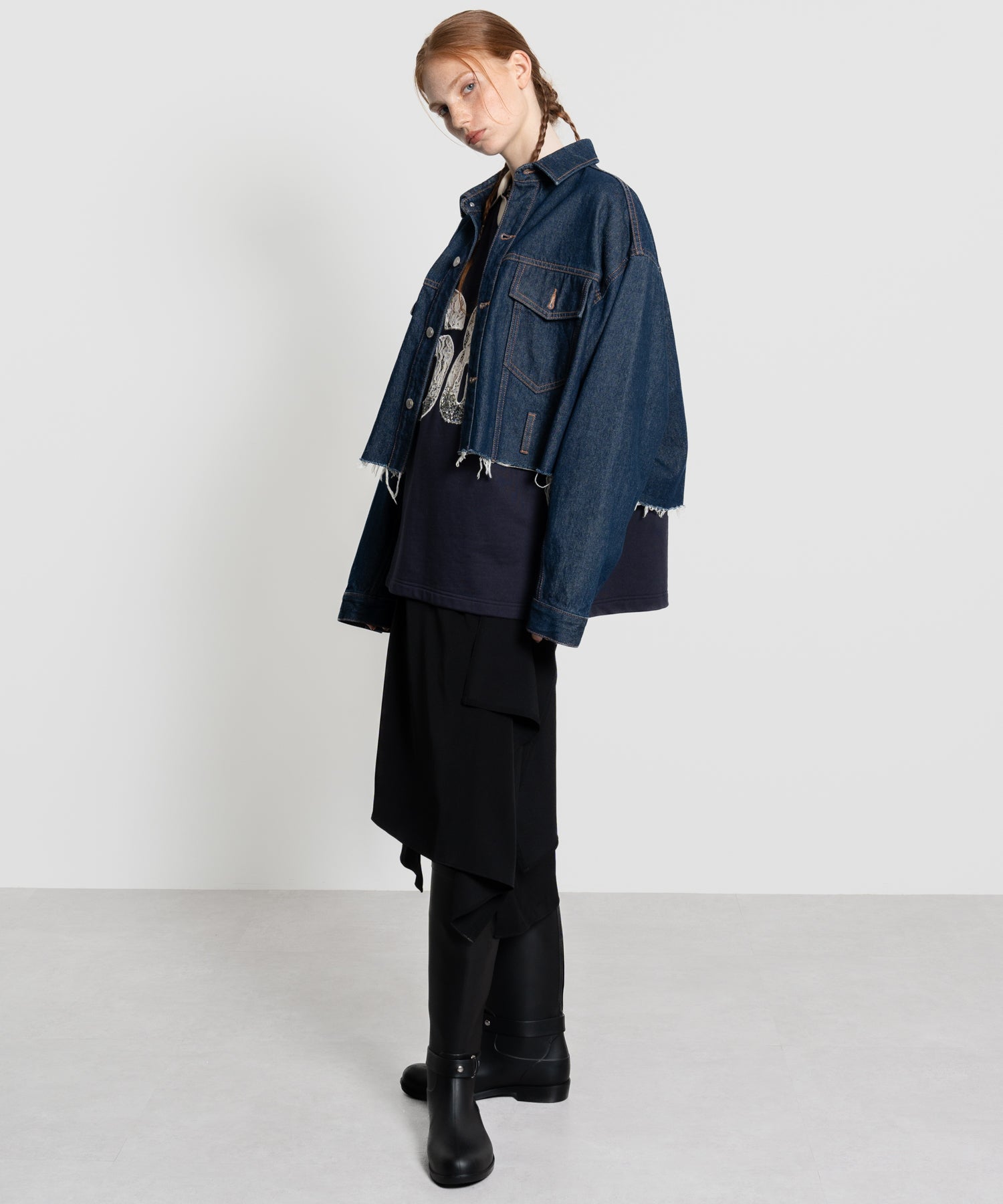Cropped Cut-Off Denim Jacket