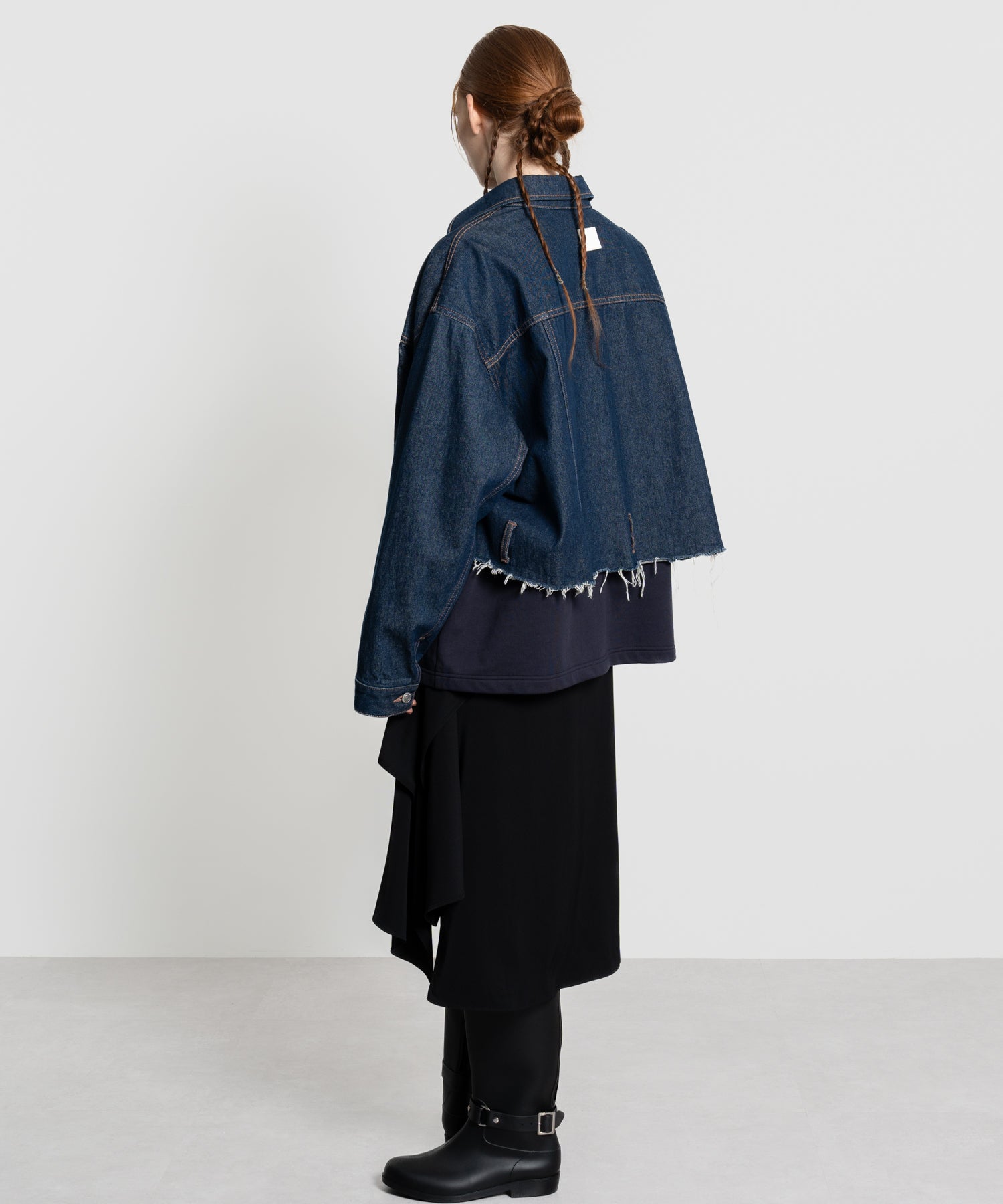 Cropped Cut-Off Denim Jacket