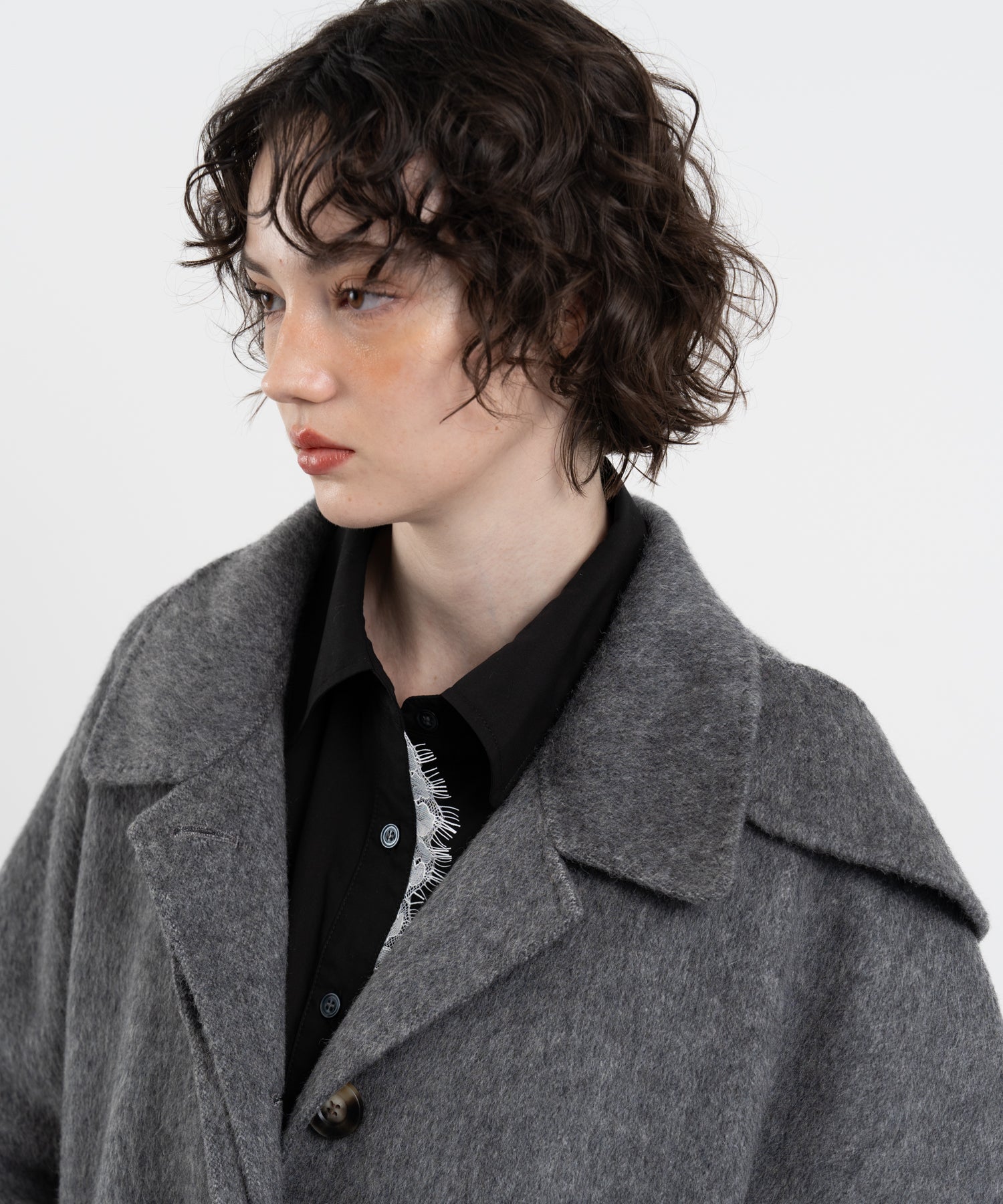Wool Cocoon Long Coat