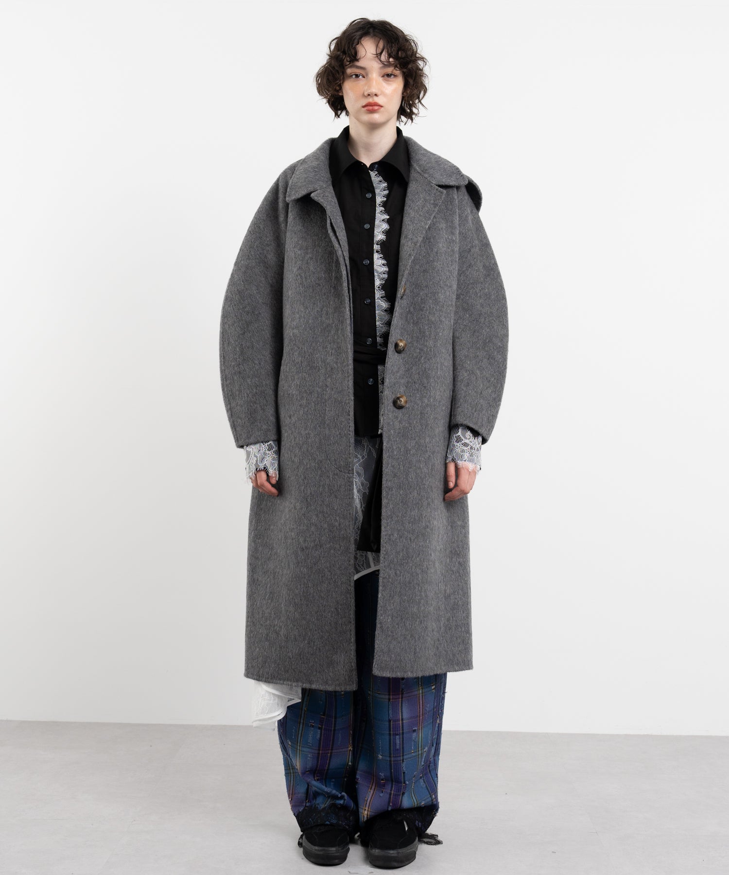 Wool Cocoon Long Coat