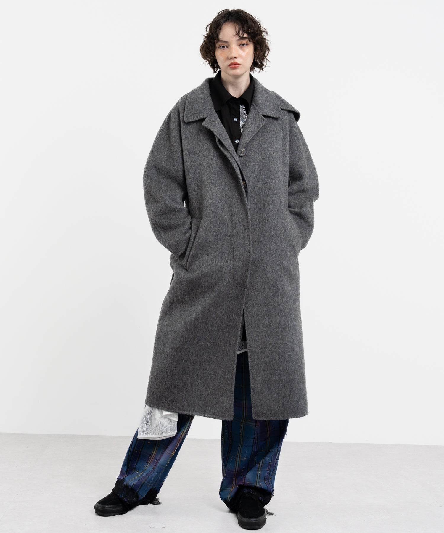 Wool Cocoon Long Coat