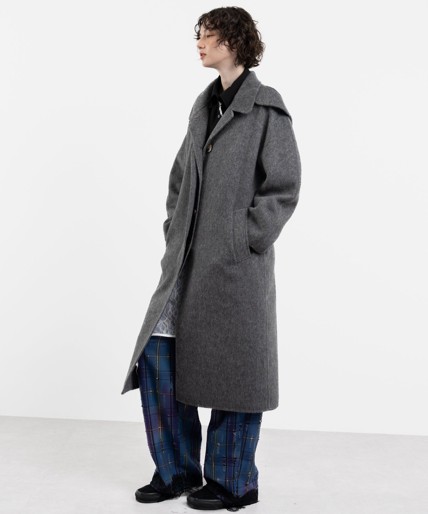 Wool Cocoon Long Coat