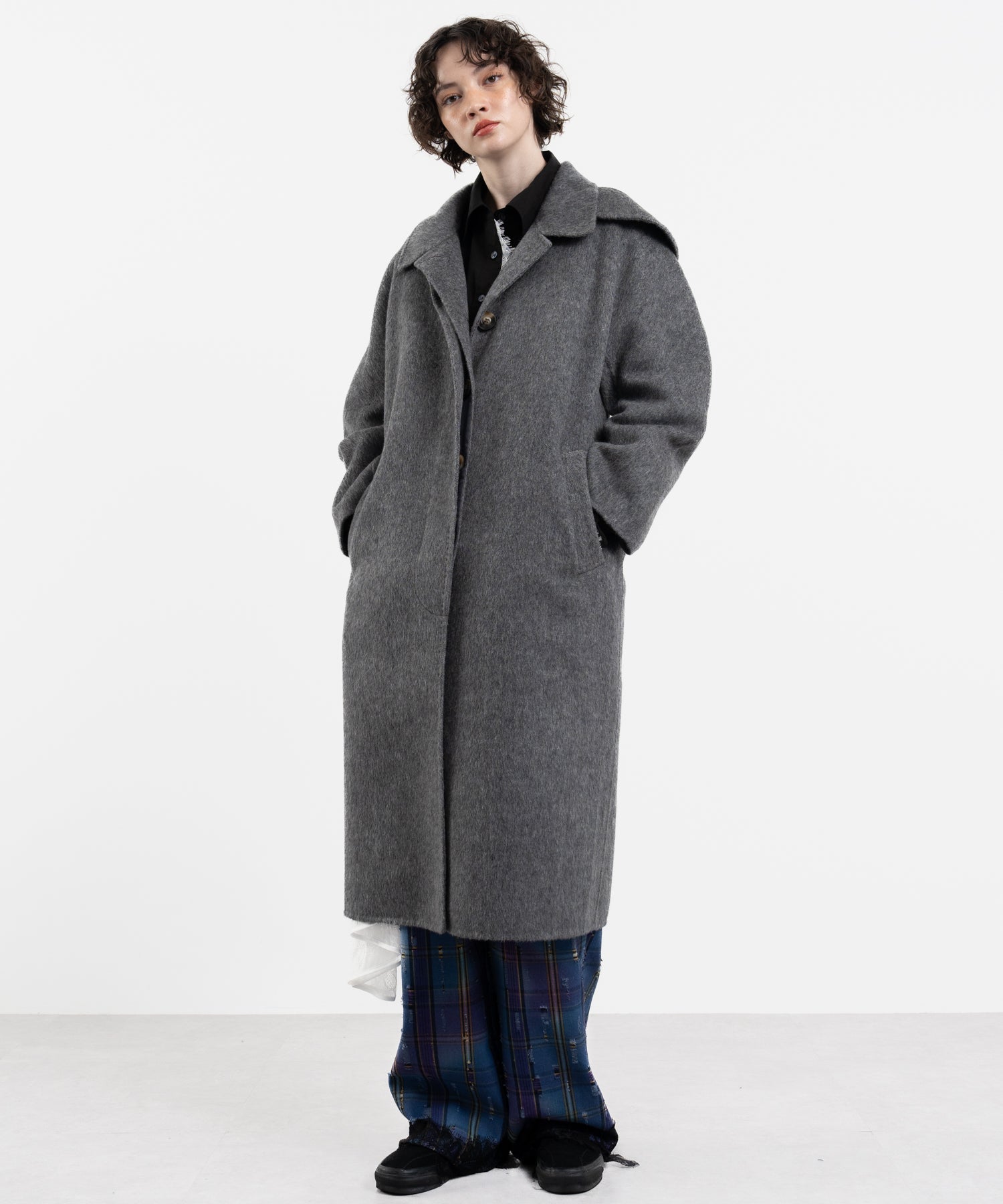 Wool Cocoon Long Coat