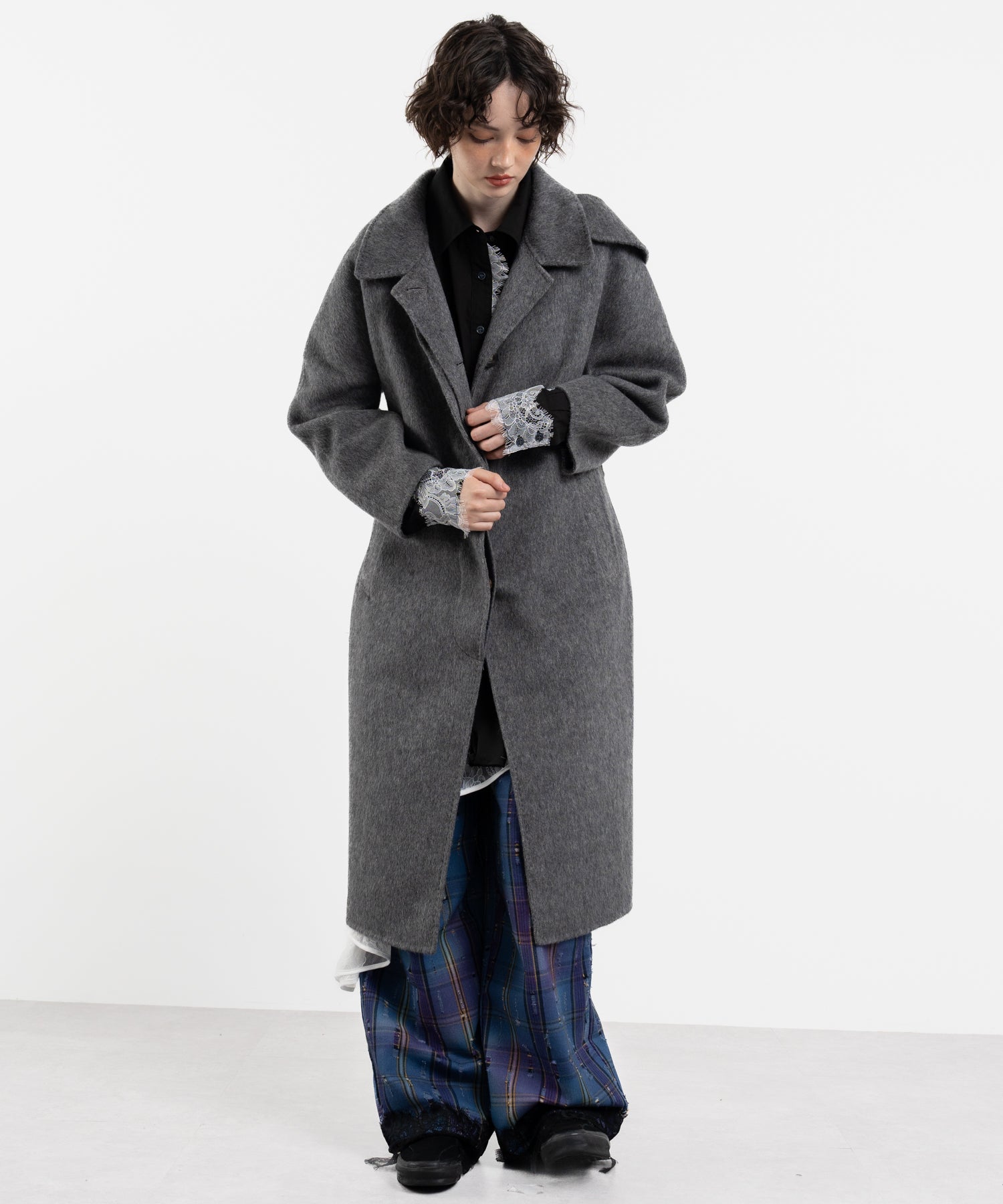 Wool Cocoon Long Coat