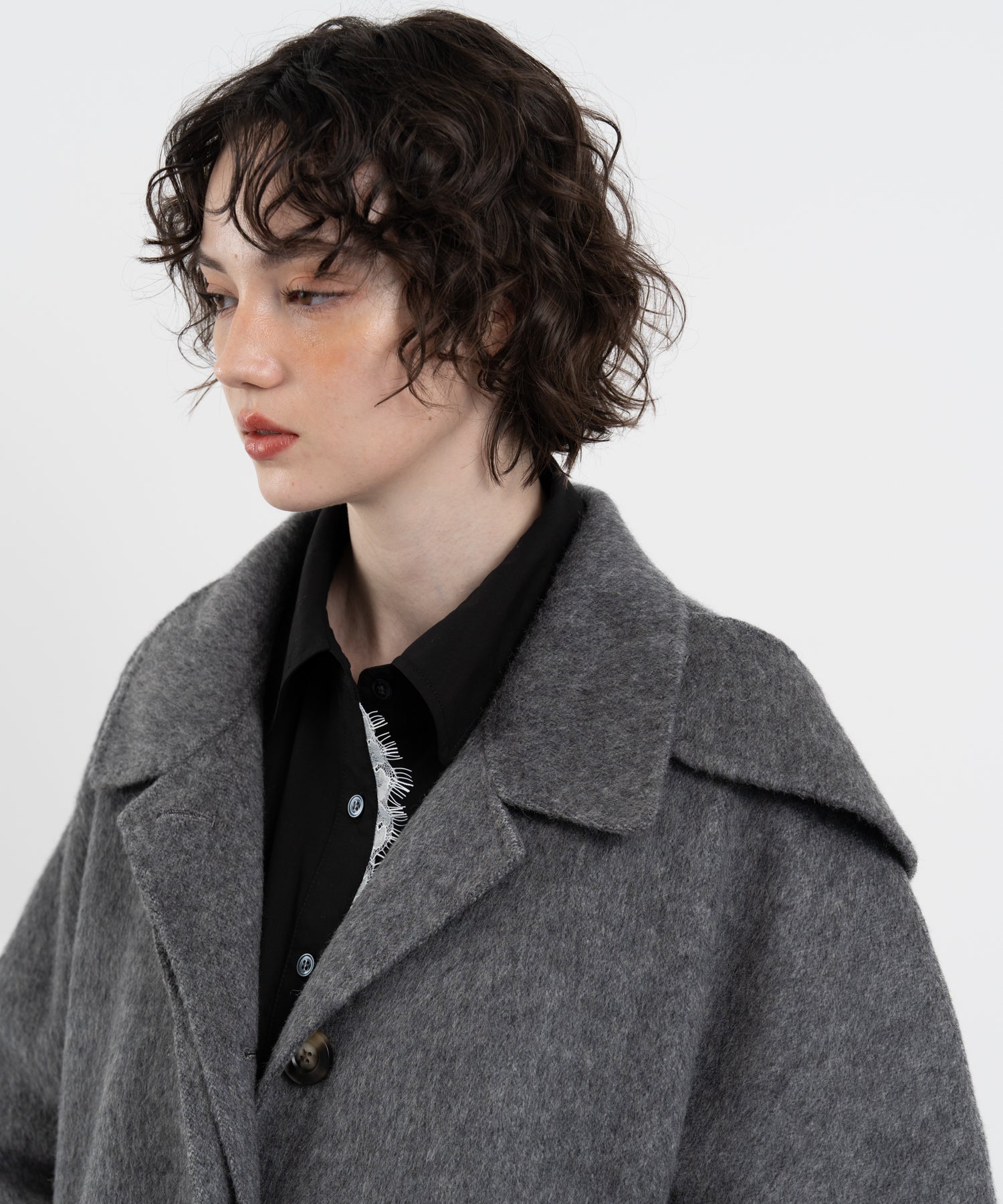 Wool Cocoon Long Coat