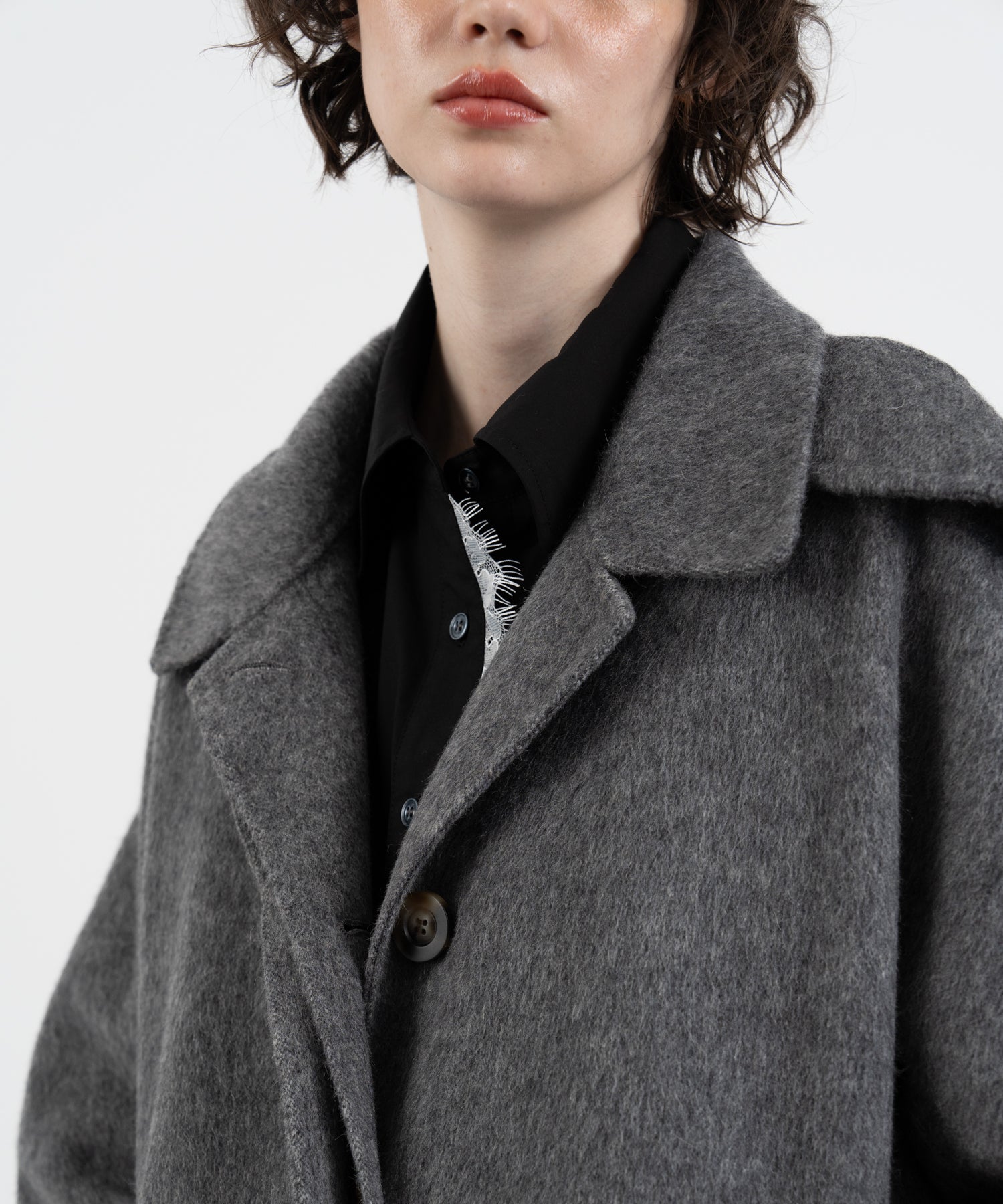 Wool Cocoon Long Coat